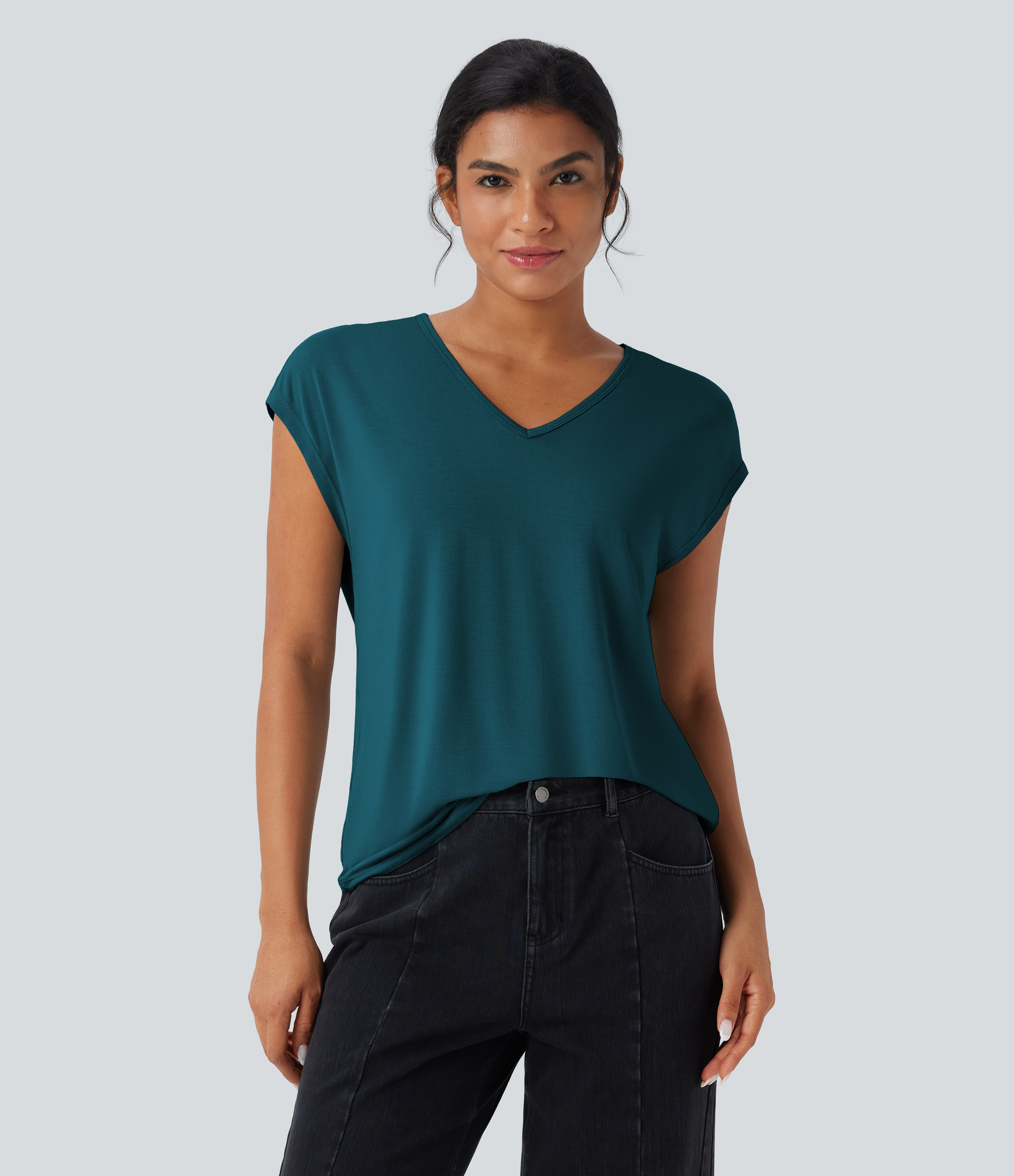 V Neck Short Sleeve Casual T-Shirt