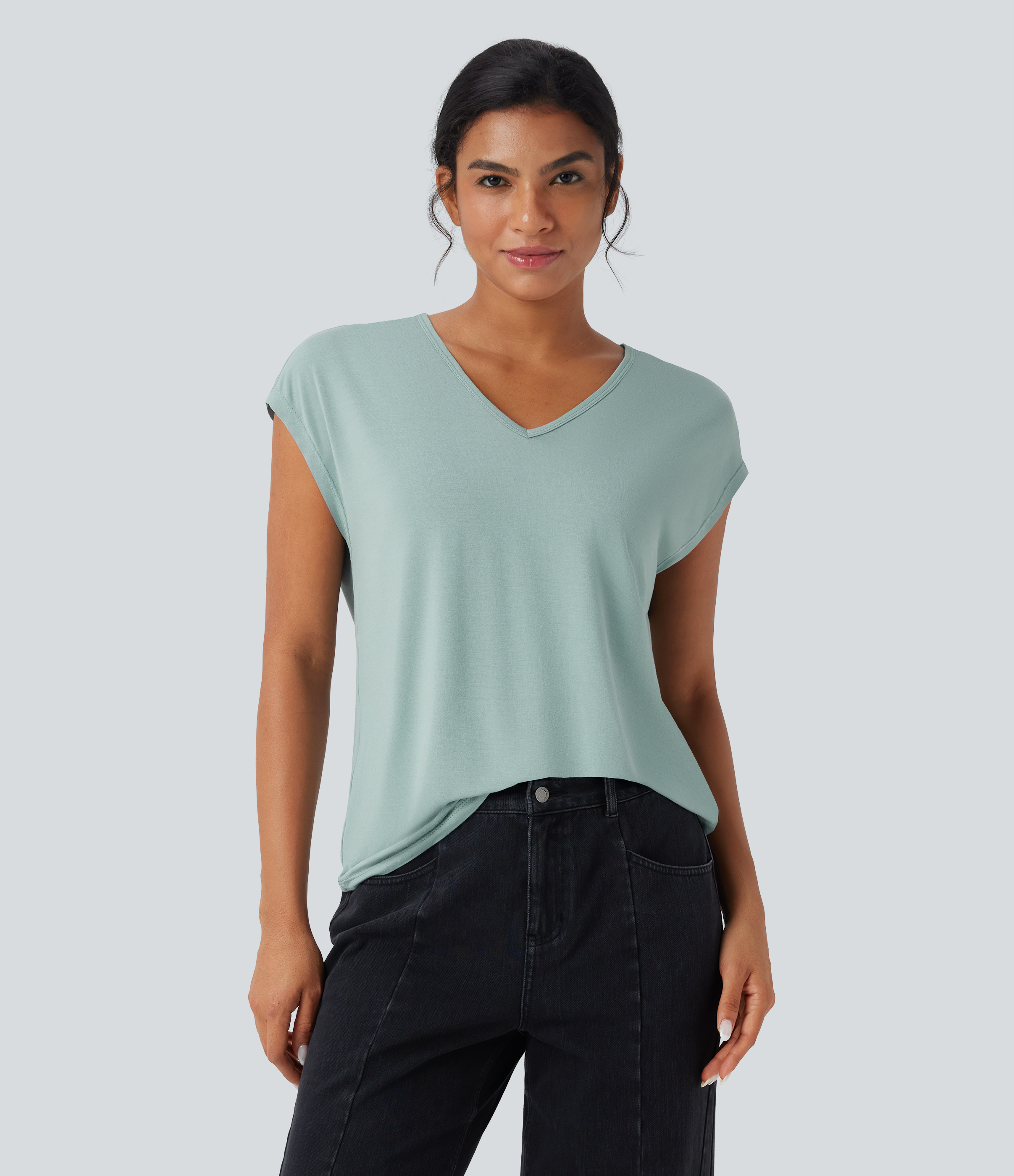 V Neck Short Sleeve Casual T-Shirt