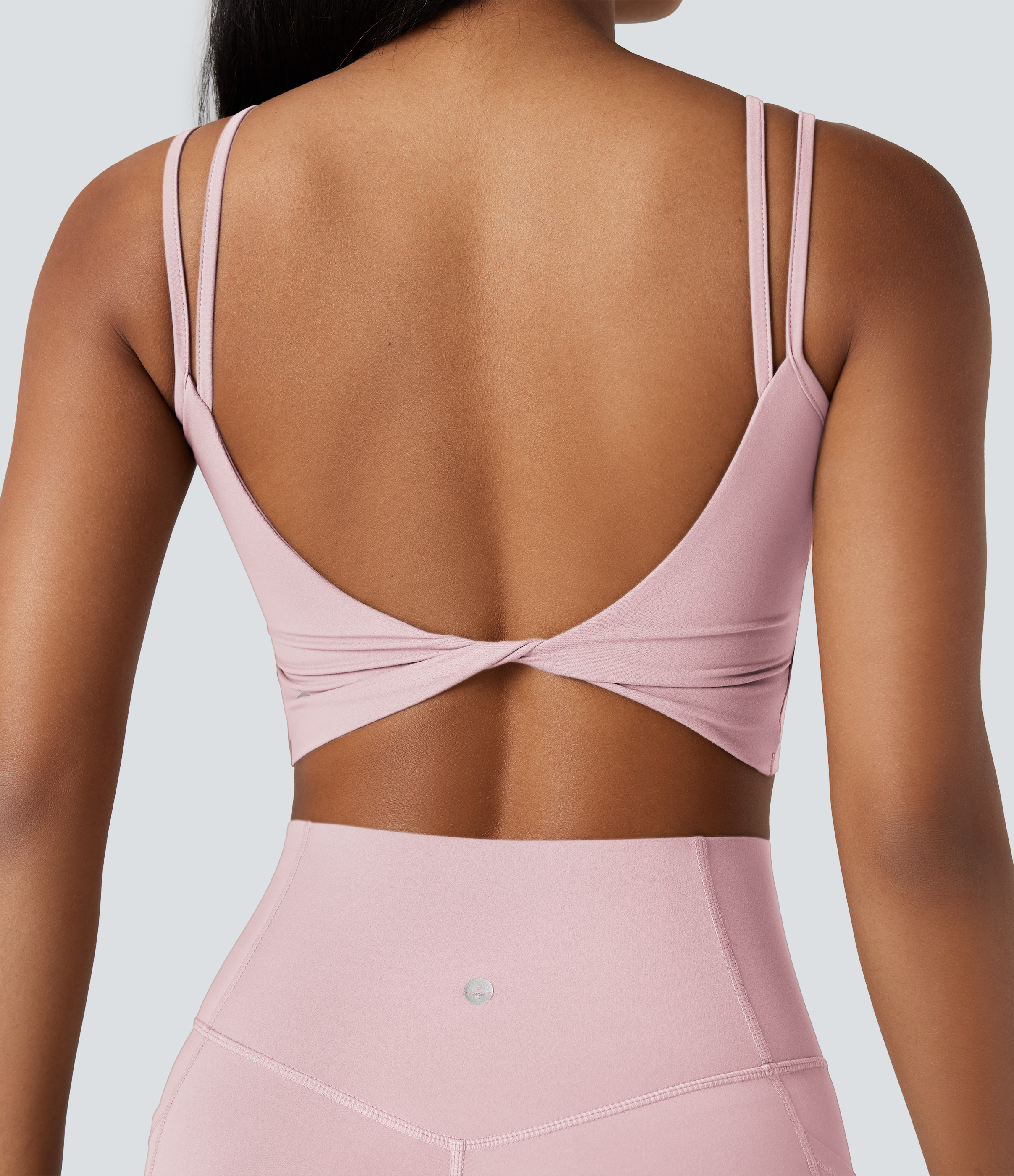 Halara UltraSculpt™ Yoga-Tanktop mit doppelten Trägern und gedrehtem Rückendesign