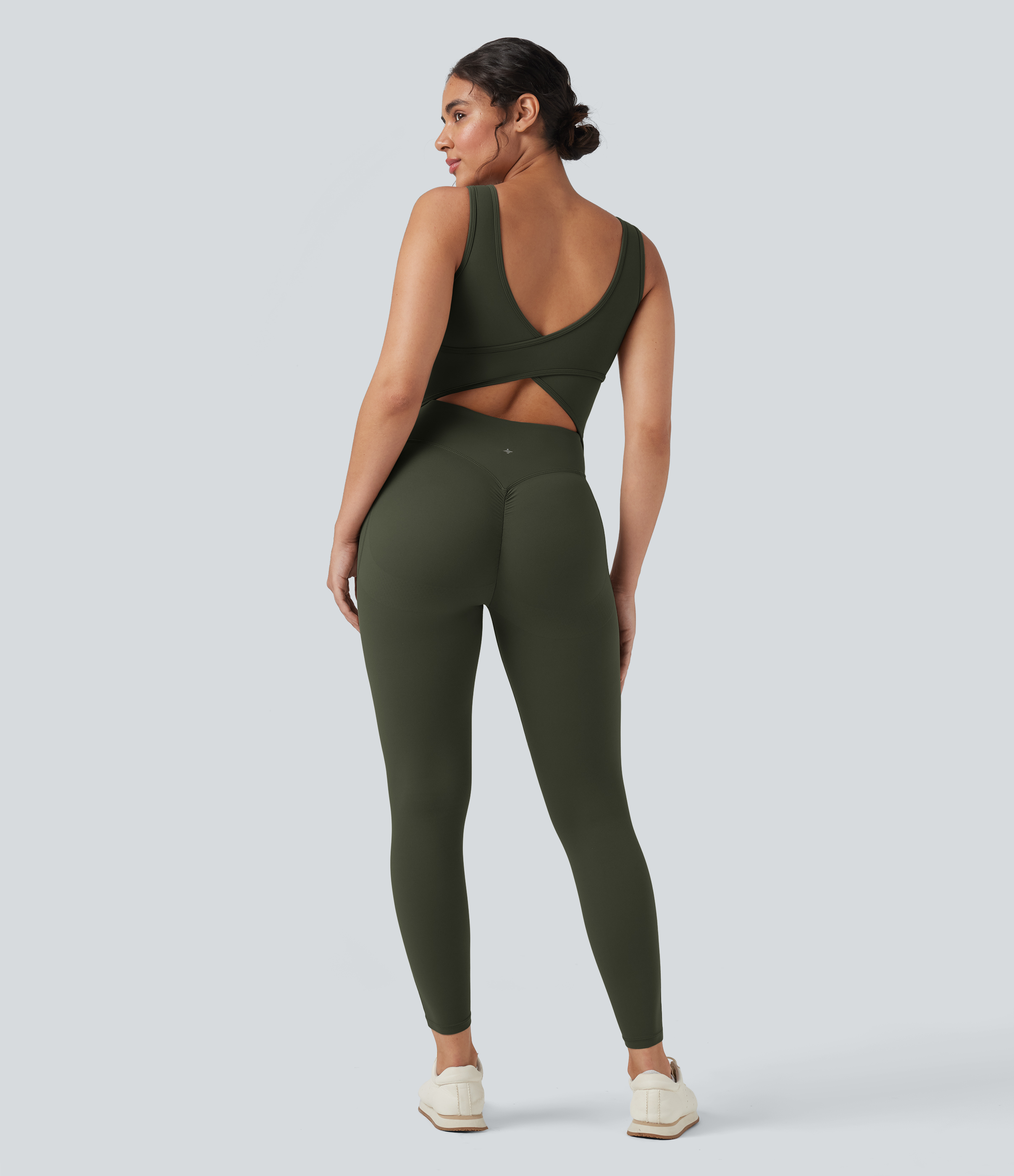 Halara UltraSculpt™ V Neck Tummy Control Butt Lifting Workout Jumpsuit with Pockets