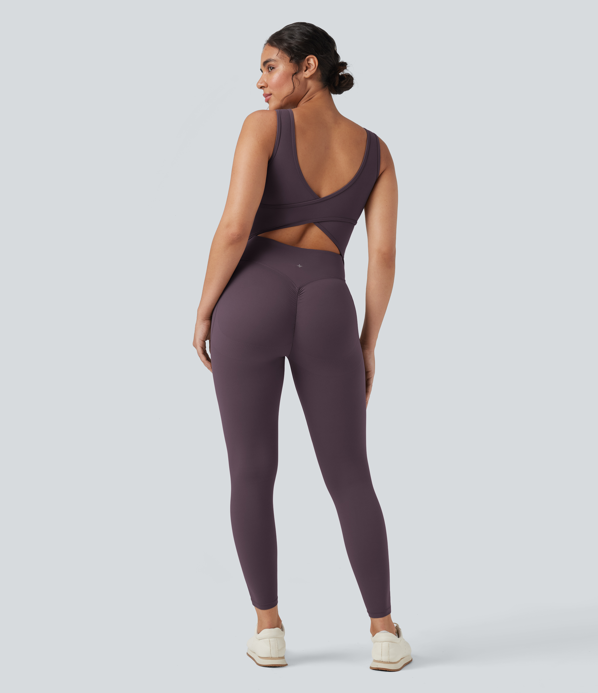 Halara UltraSculpt™ V Neck Tummy Control Butt Lifting Workout Jumpsuit with Pockets