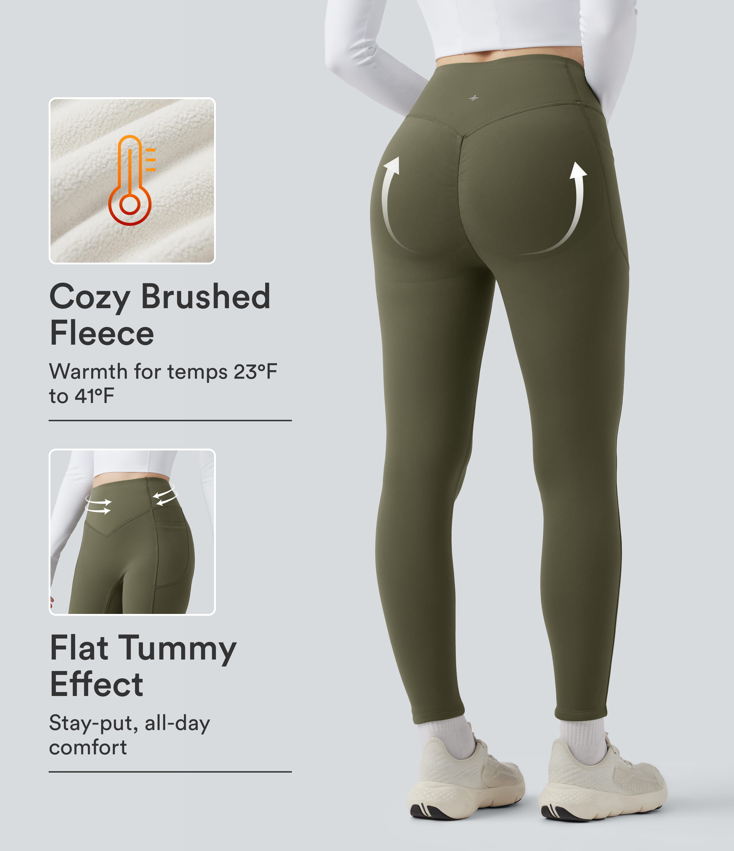 Halara UltraSculpt™ Extra Heat High Waisted Scrunch Butt Lifting Tummy Control Yoga Leggings with Pockets