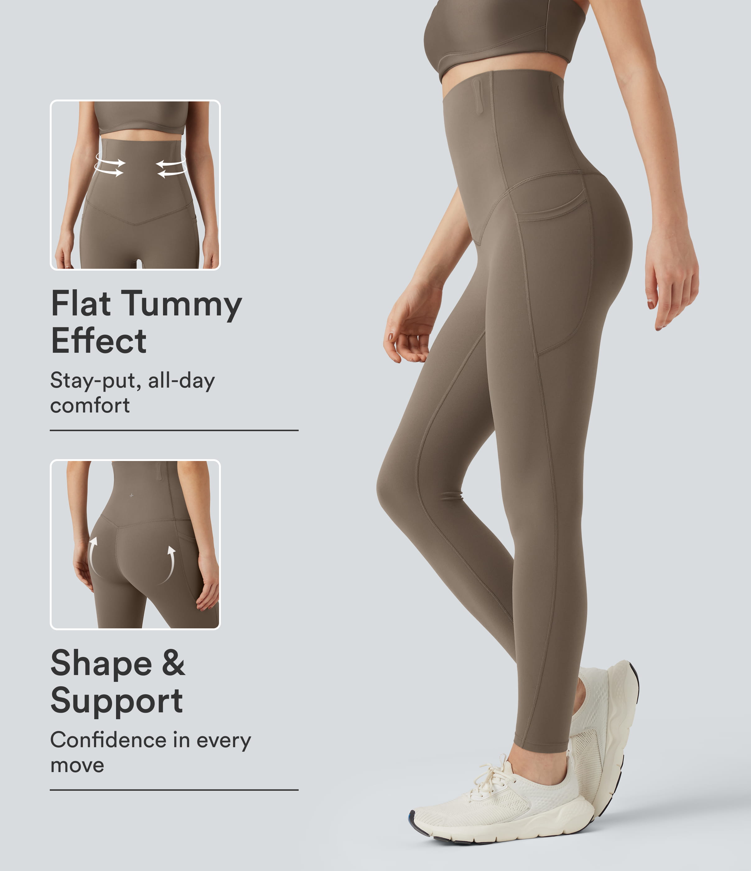 Halara UltraSculpt™ Super High Waisted Tummy Control Fishbone Shaping Training Leggings with Pockets