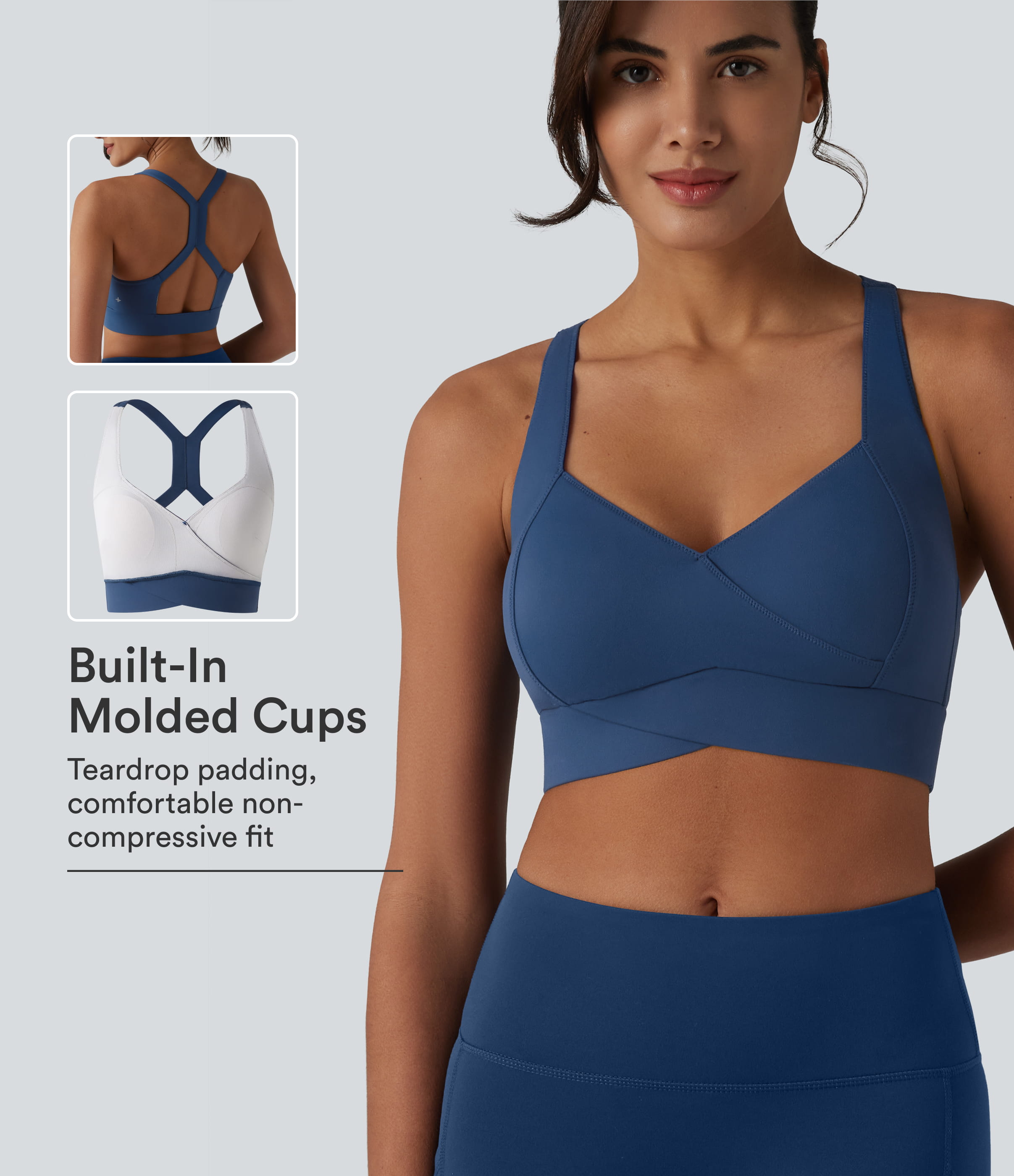 SoftlyZero™ Plush Low Support Backless Cut-out  Built-in Bra Workout Sports Bra