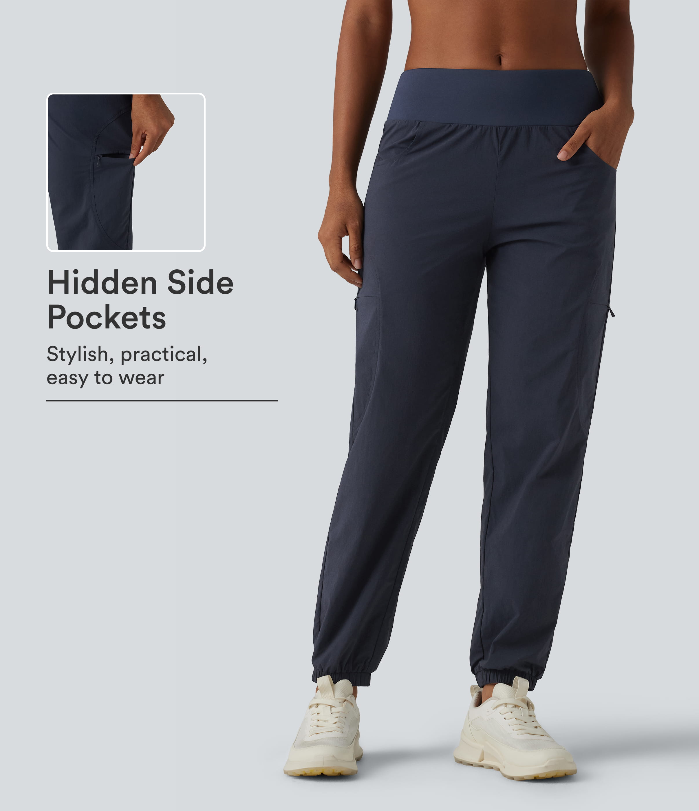 Tief sitzende Wander-Jogger mit Taschen