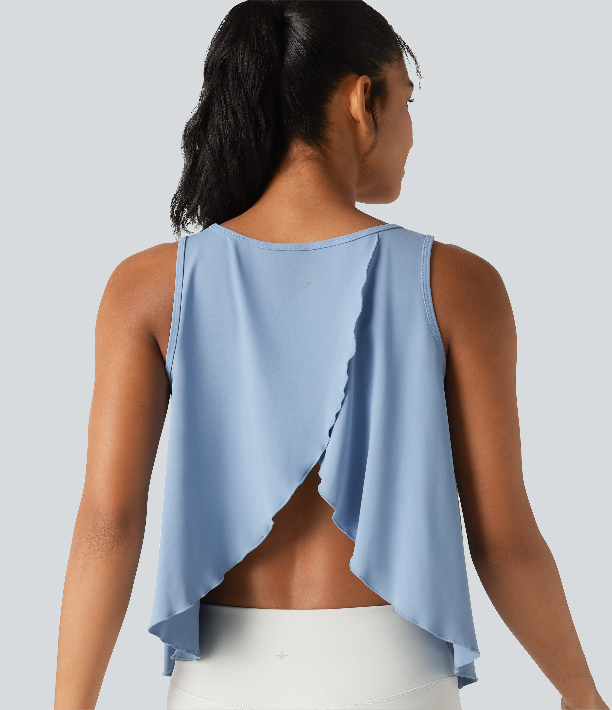 SoftlyZero™ QuickDry Crossover Flounce Hem Relaxed Yoga Tank Top