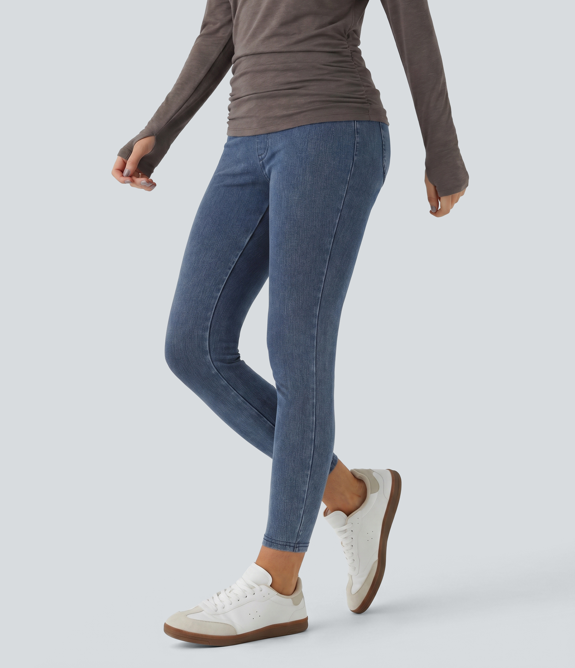 Halara Flex™ High Waisted Women Active Denim Casual Leggings with pockets