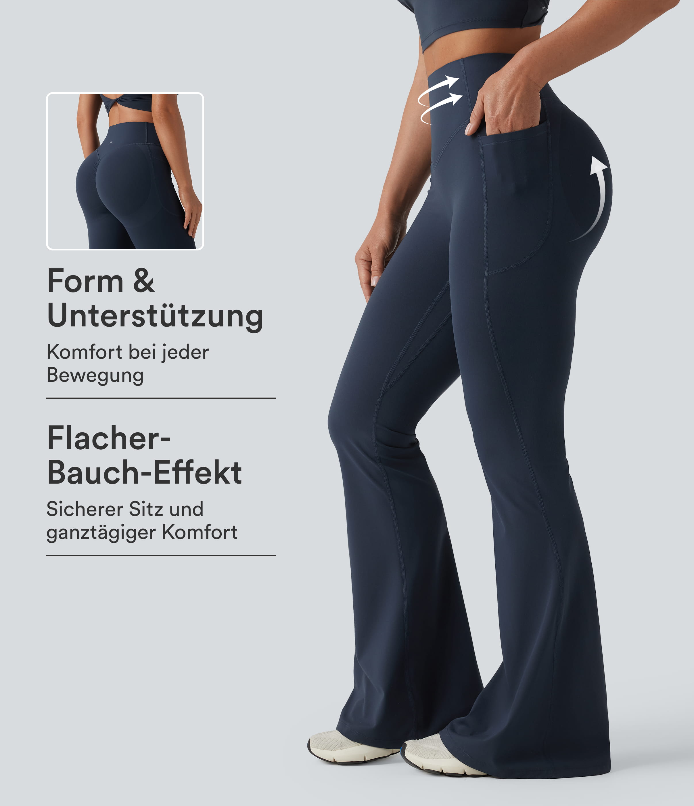 Halara UltraSculpt™ - Formende Yoga-Leggings mit hohem Bund, Seitentaschen, Booty-Scrunch und Bauchkontrolle - Po-Lifting