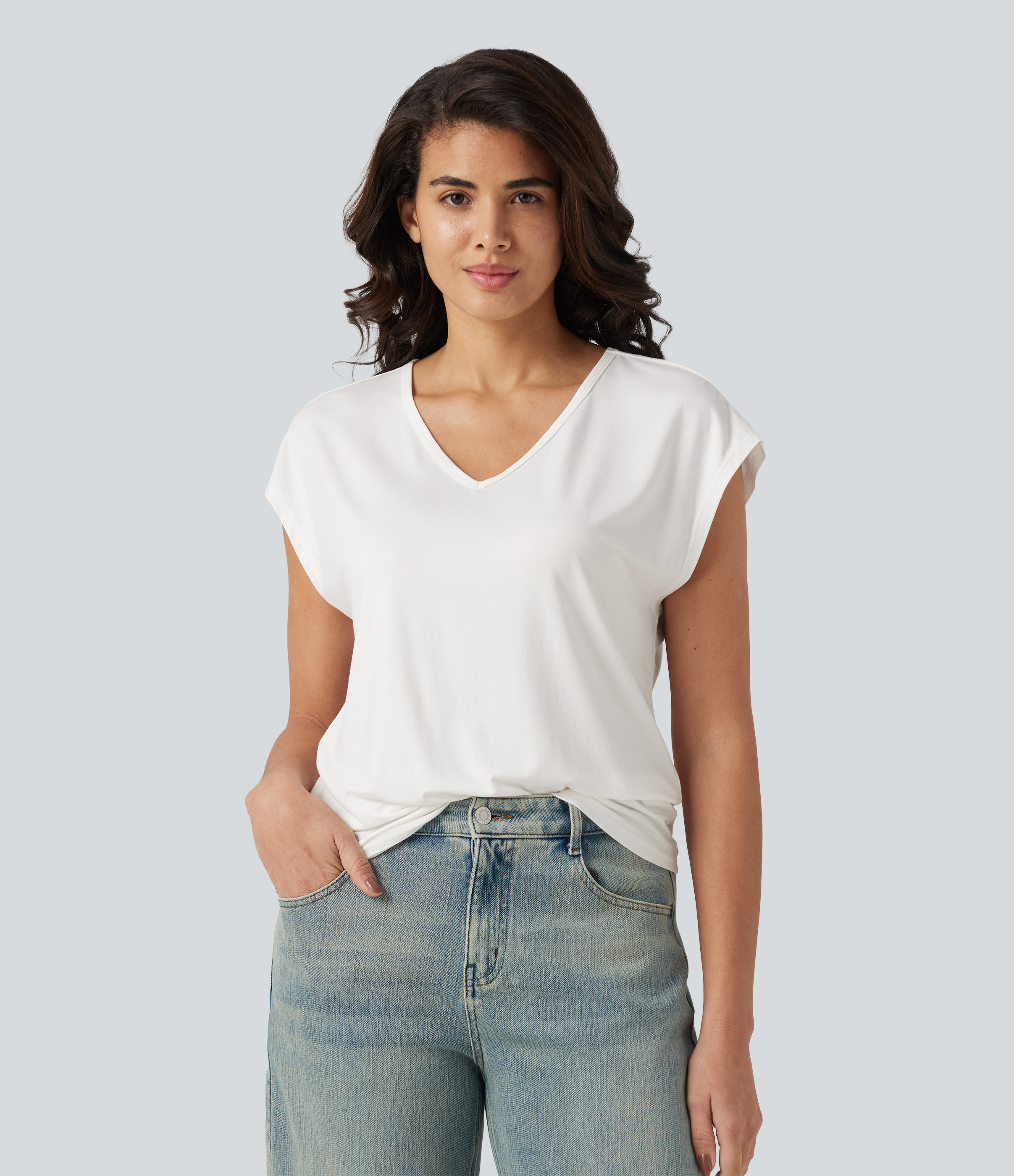 V Neck Short Sleeve Casual T-Shirt