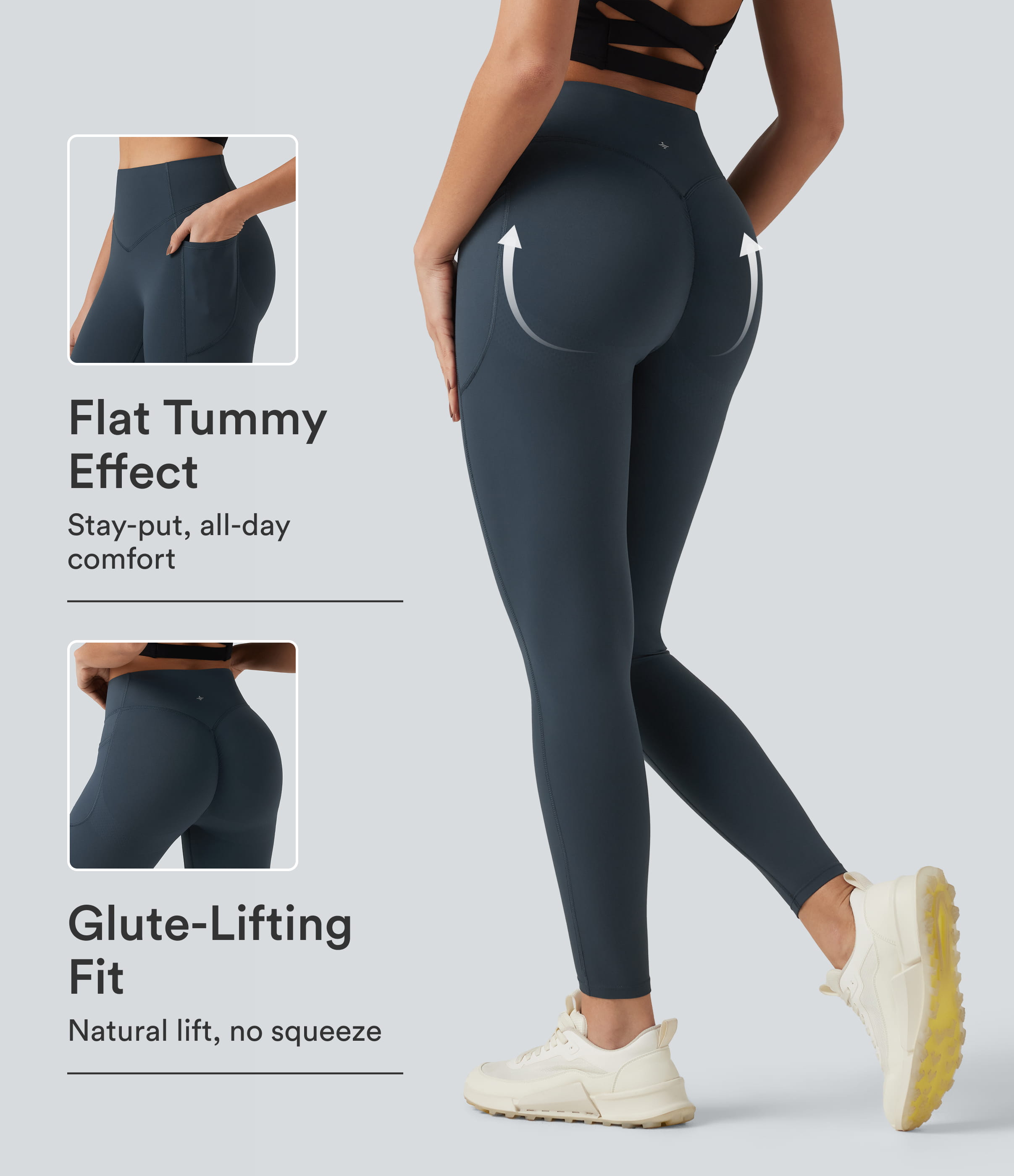 Halara UltraSculpt™ High Waisted Scrunch Butt Lifting Tummy Control Pocket Shaping Training Leggings