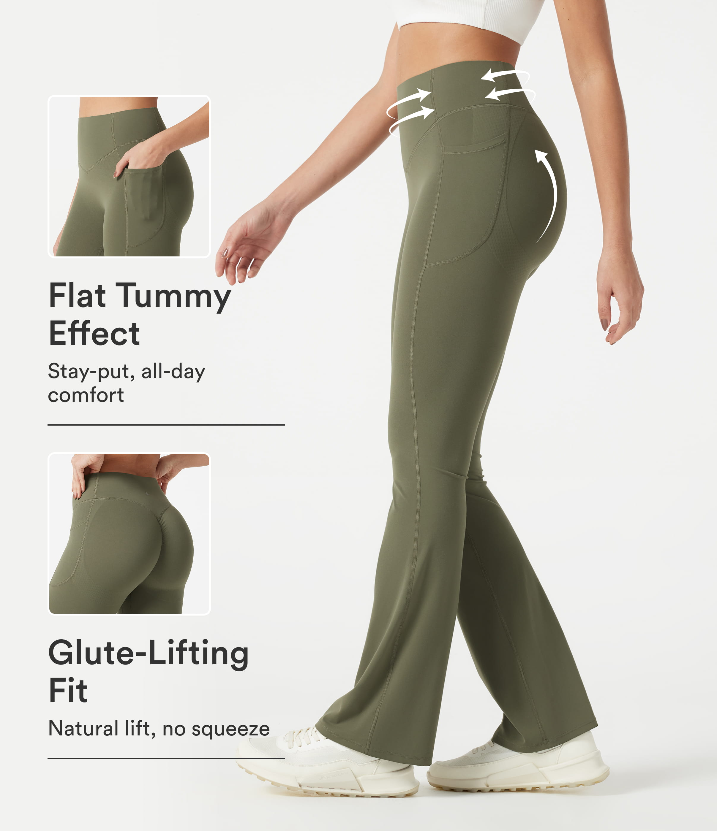 Halara UltraSculpt™ High Waisted Scrunch Butt Lifting Tummy Control Pocket Shaping Yoga Bootcut Leggings