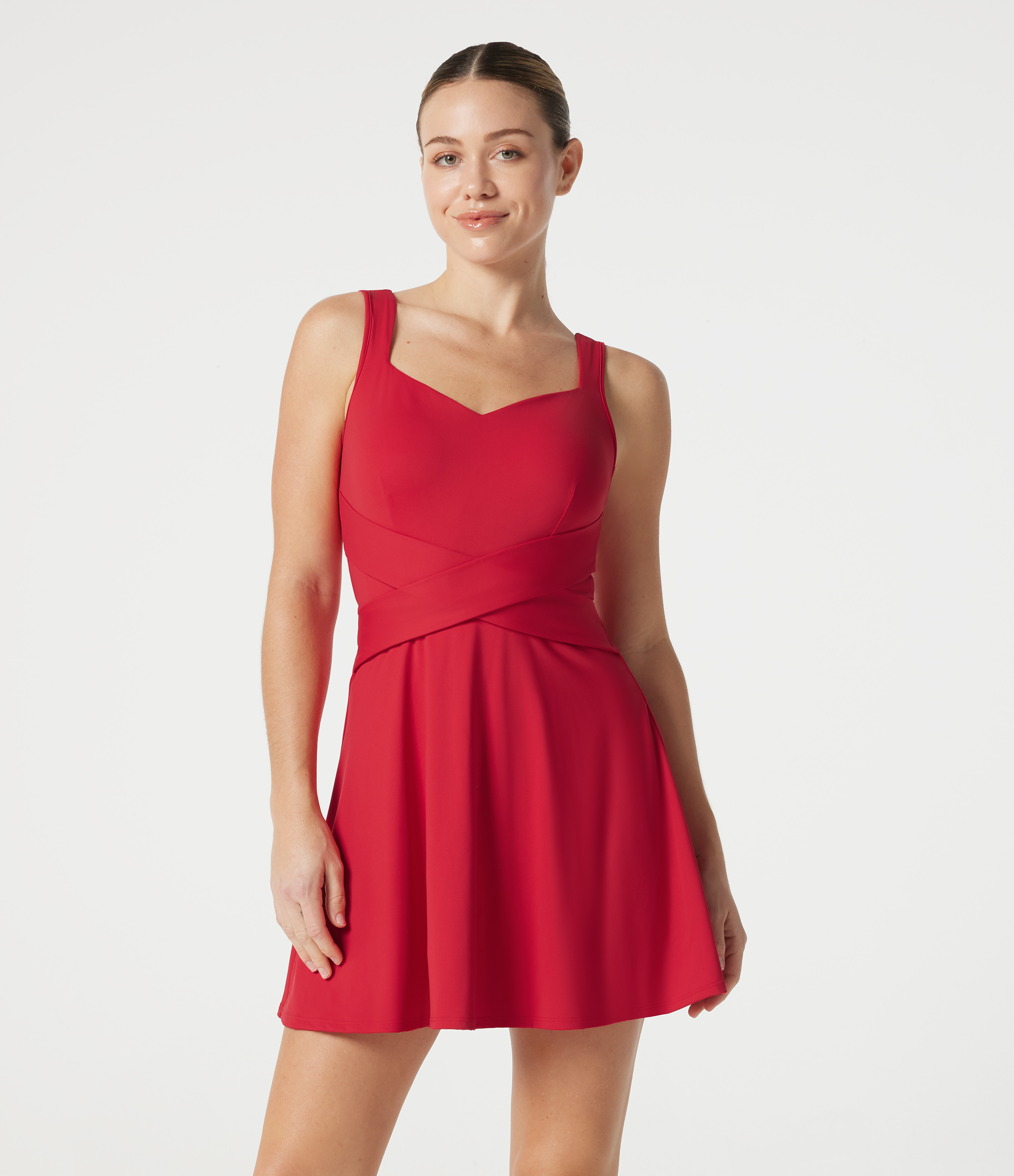 SoftlyZero™ Airy Built-in Bra 2-in-1 InstantCool Mini Tennis Active Dress with Pockets DD-F Cups-Easy Peezy Edition-UPF50+