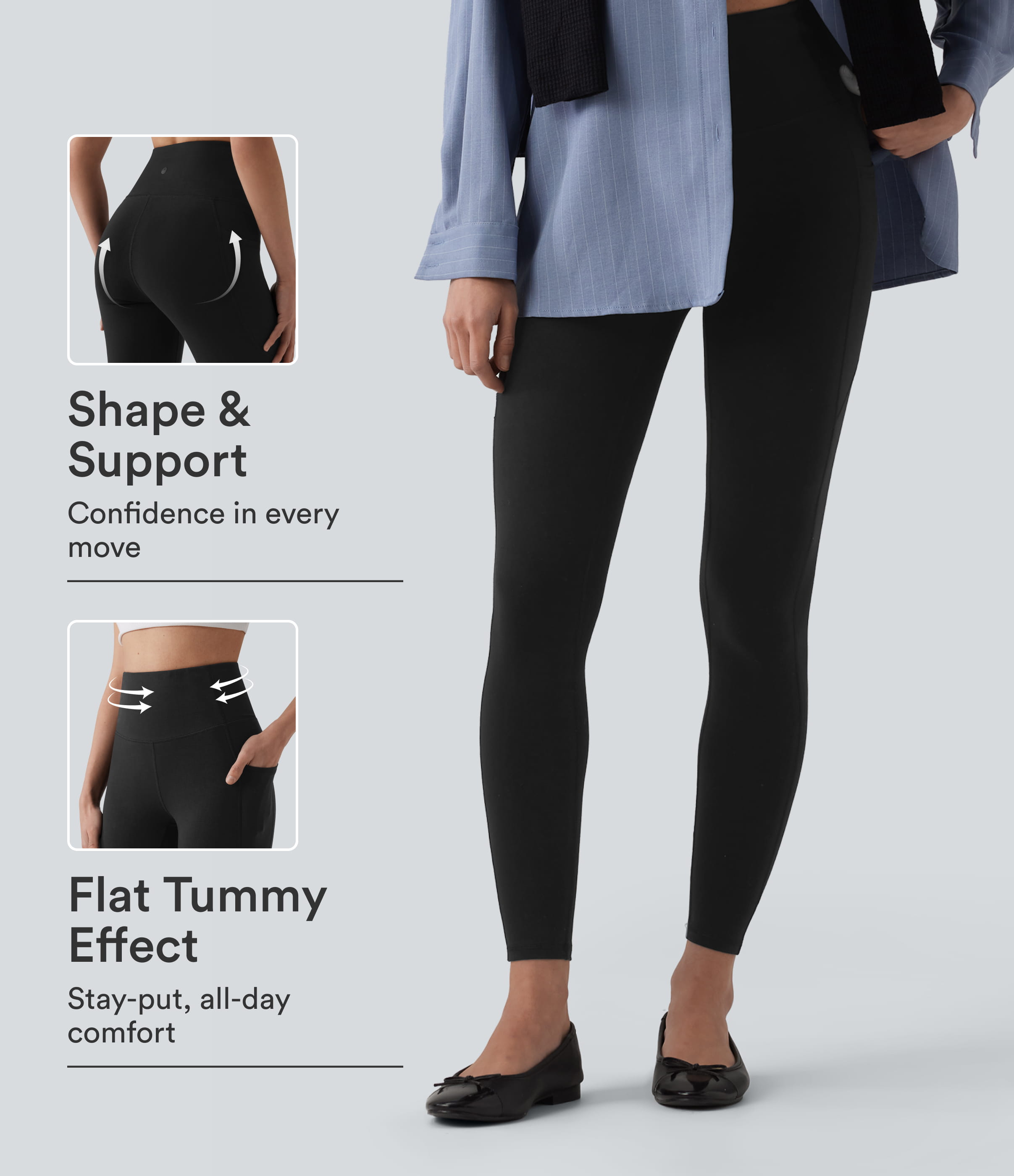 Halara Cotton Jersey High Waisted Yoga Leggings with Pockets