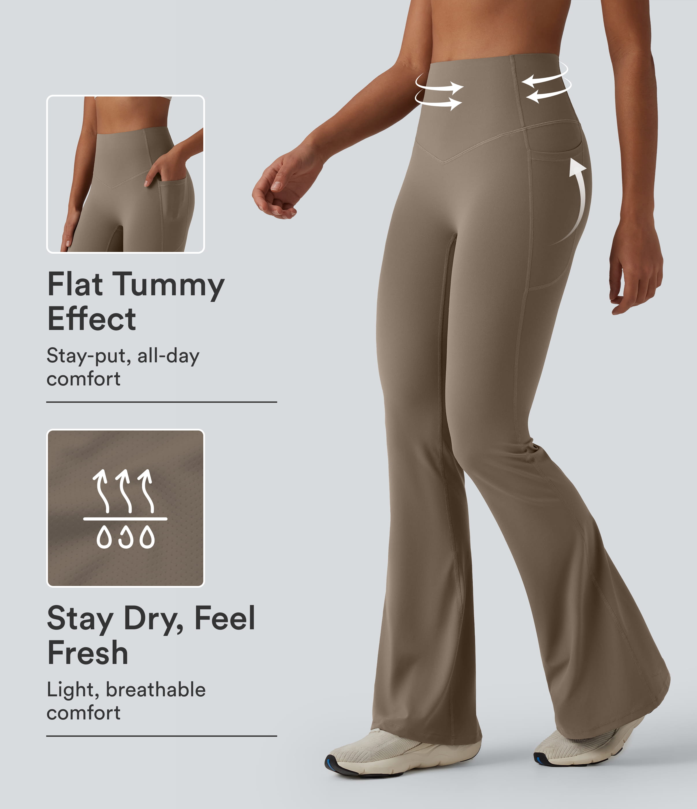 Halara UltraSculpt™ High Waisted Tummy Control Flare Yoga Leggings with Pockets