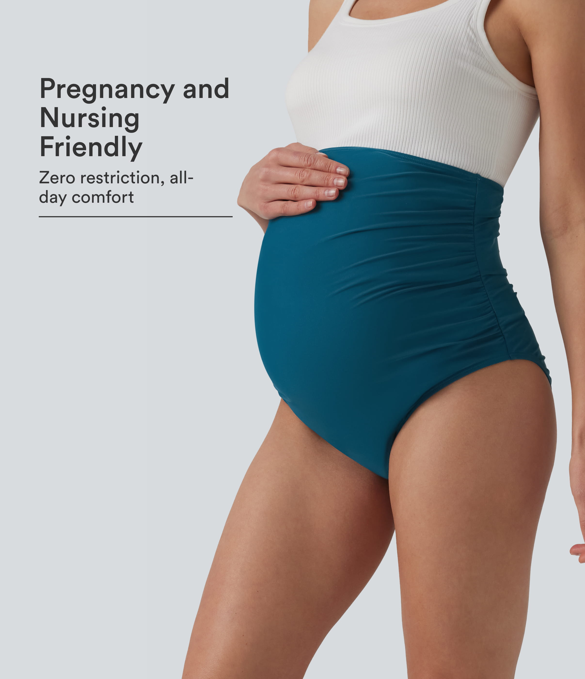 Super High Waisted Ruched Maternity Bikini Bottom Swimsuit