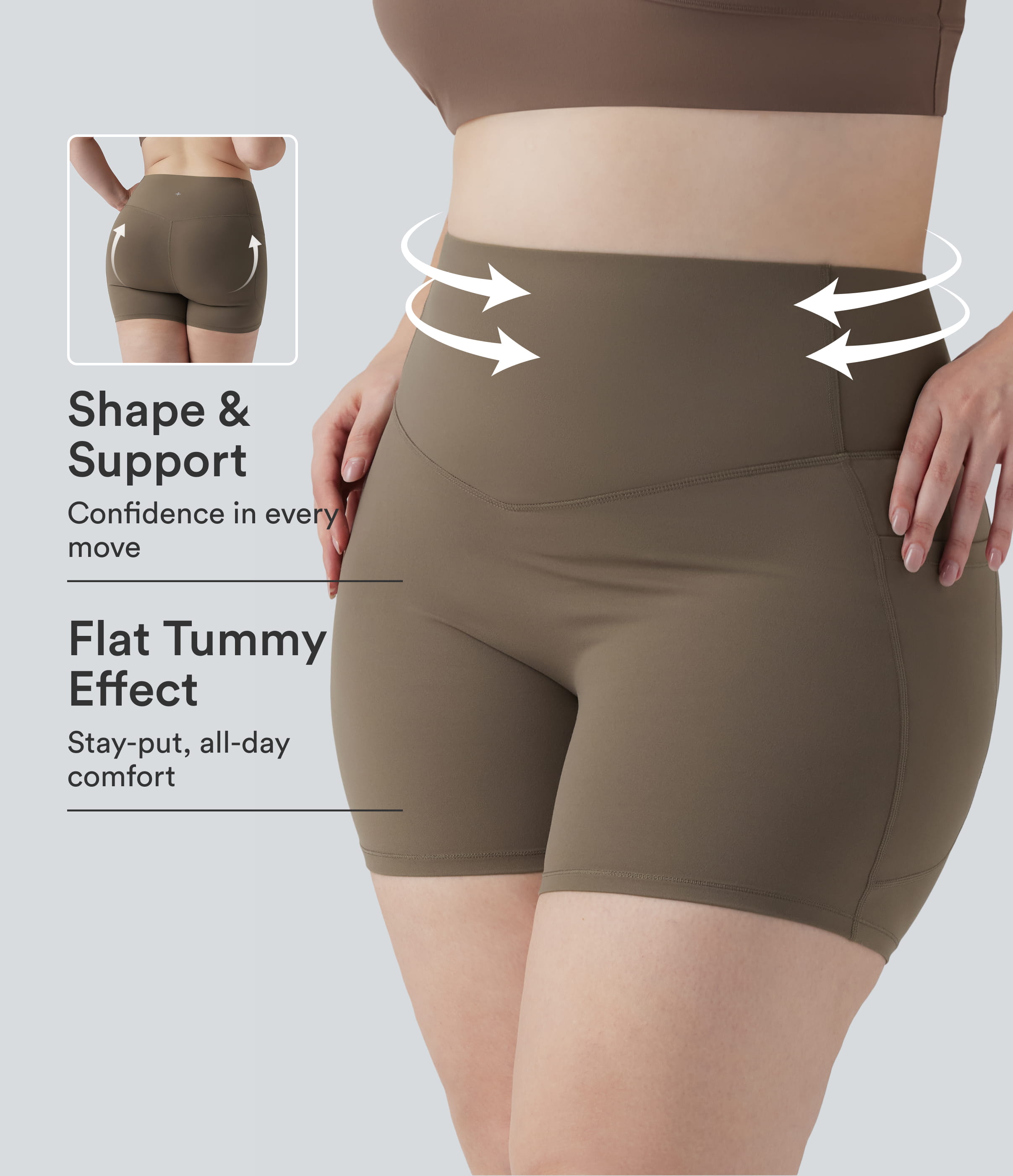 Halara UltraSculpt™ High Waisted Butt Lifting Tummy Control Shaping Training Plus Size Biker Shorts 5'' with Pockets