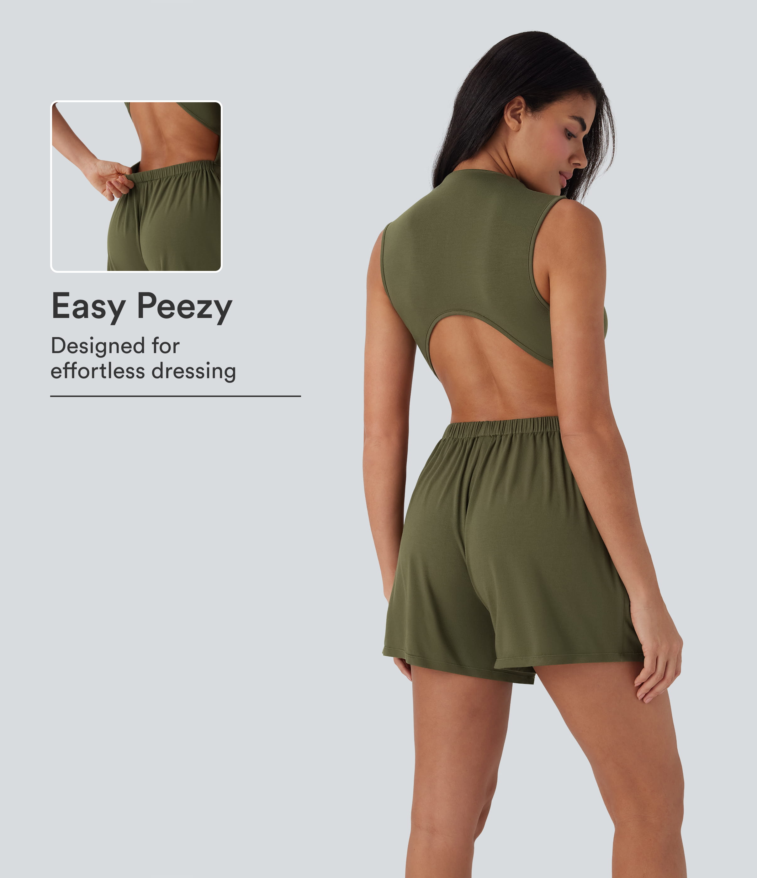 Mock-Neck Sleeveless Casual Jumpsuit with Pockets-Easy Peezy