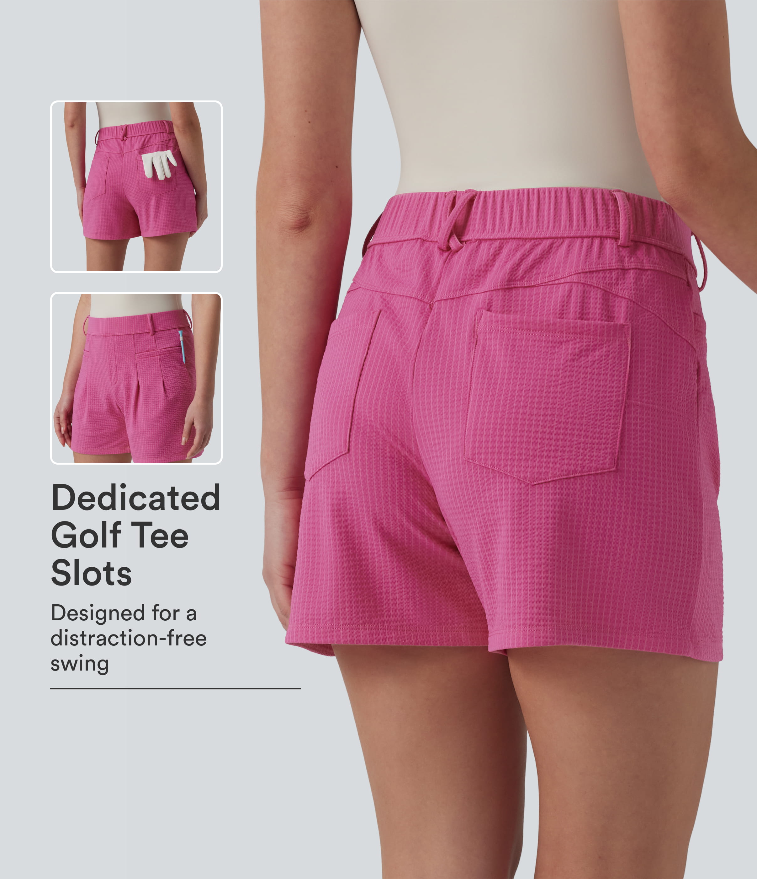 High Waisted Quick Dry Golf Shorts with Pockets-UPF40+
