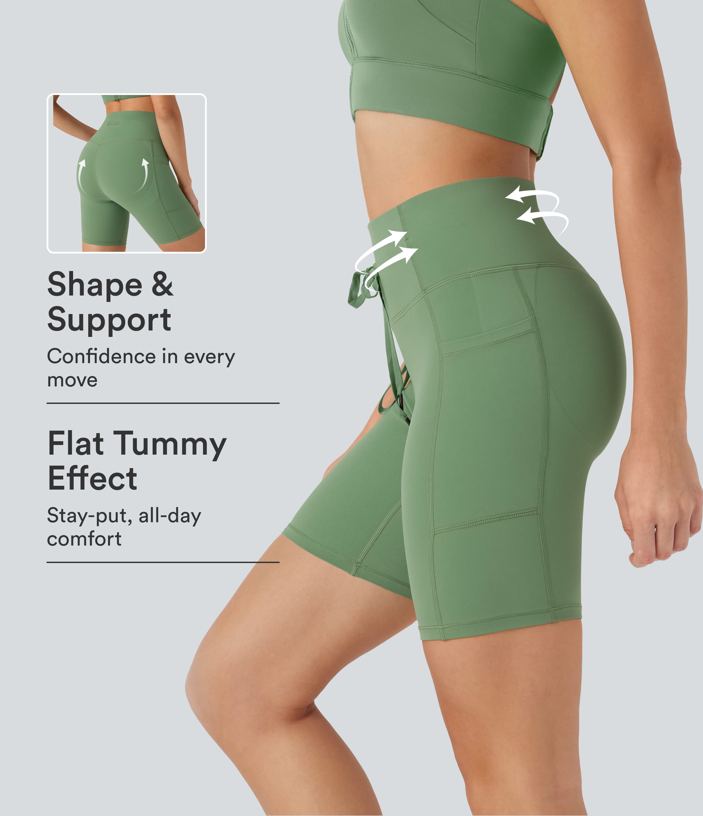 Halara UltraSculpt™ High Waisted Butt Lifting Tummy Control Loop Running Biker Shorts 7'' with Pockets