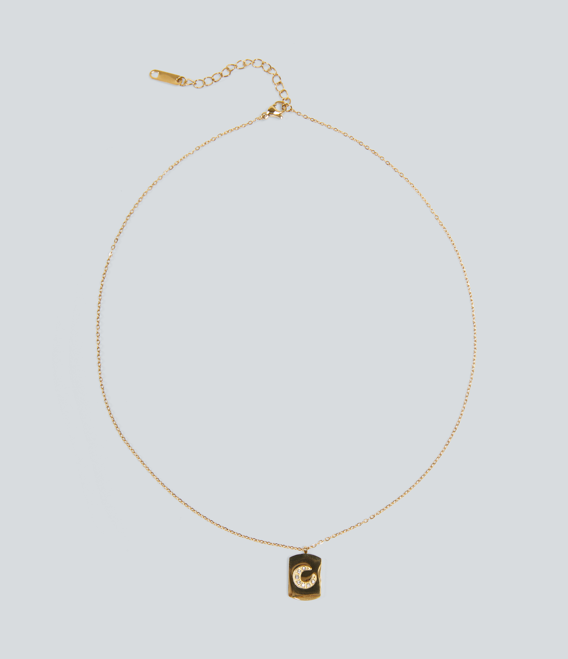 Stainless Steel Moon Pendant Necklace