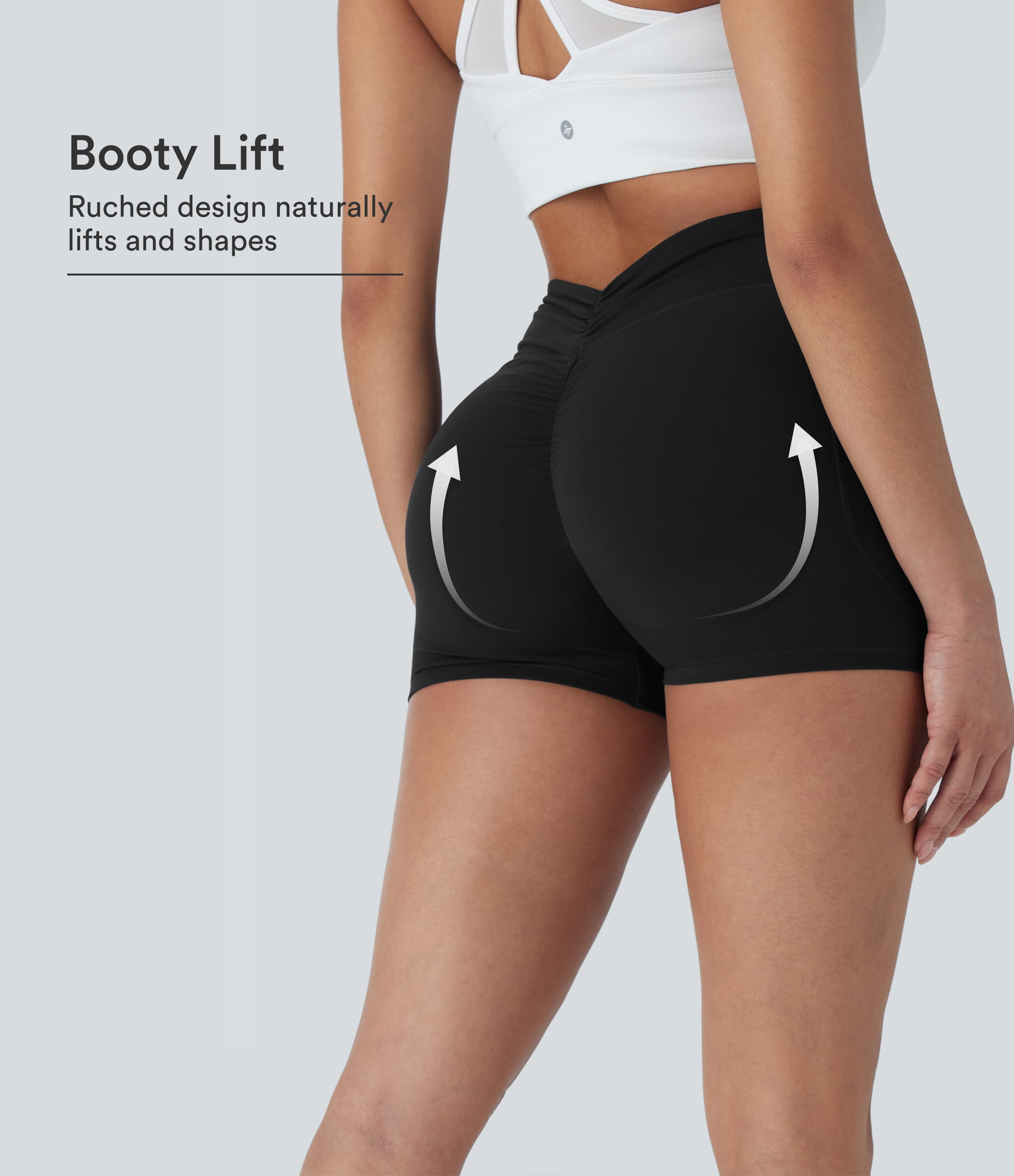 Halara UltraSculpt™ High Waisted Tummy Control Butt Lifting Ruched Shaping Yoga Biker Shorts 3'' with Pockets