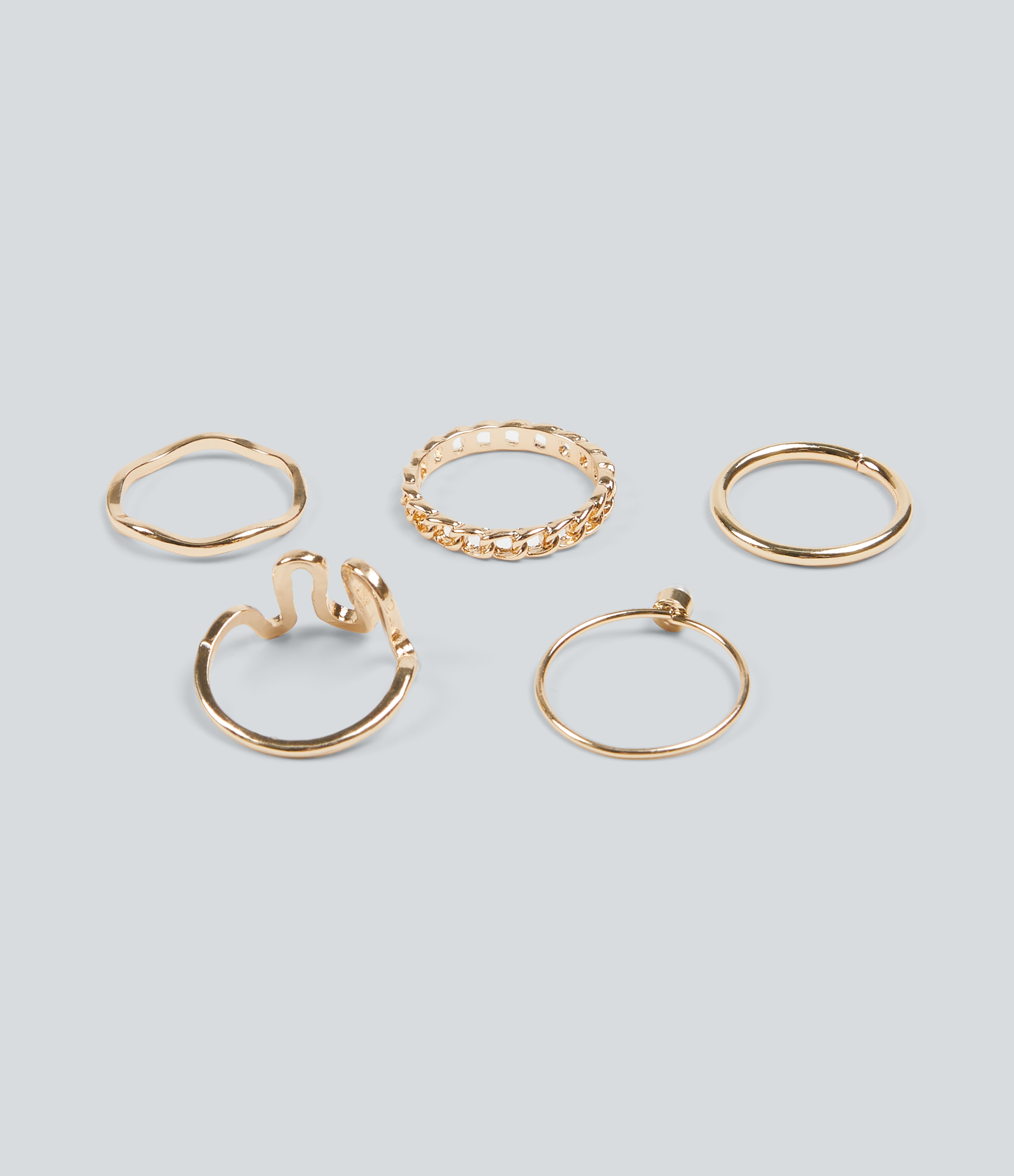 Gold 5 Pcs Rings Set / 2