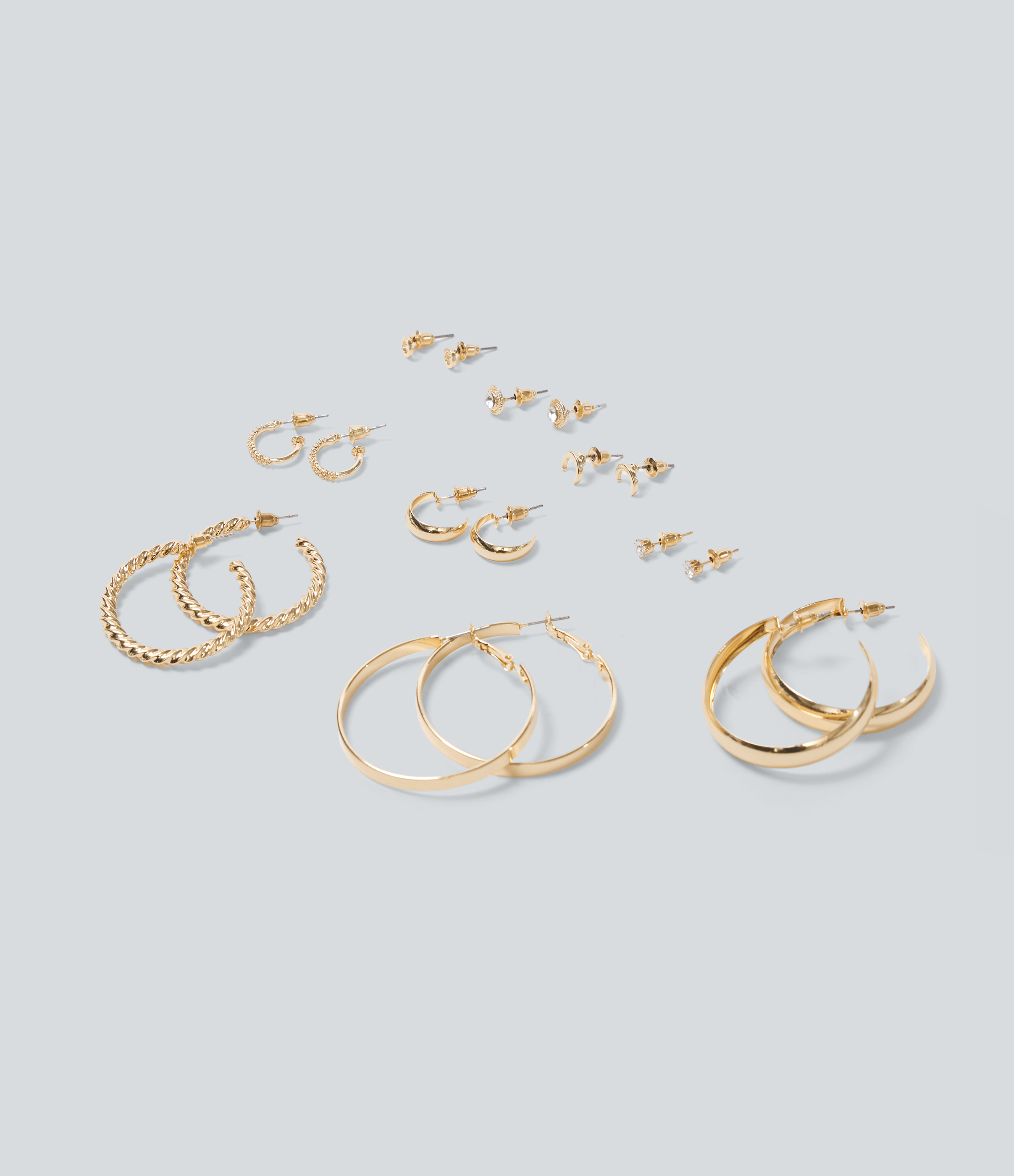9 Pairs Alloy Earrings Set