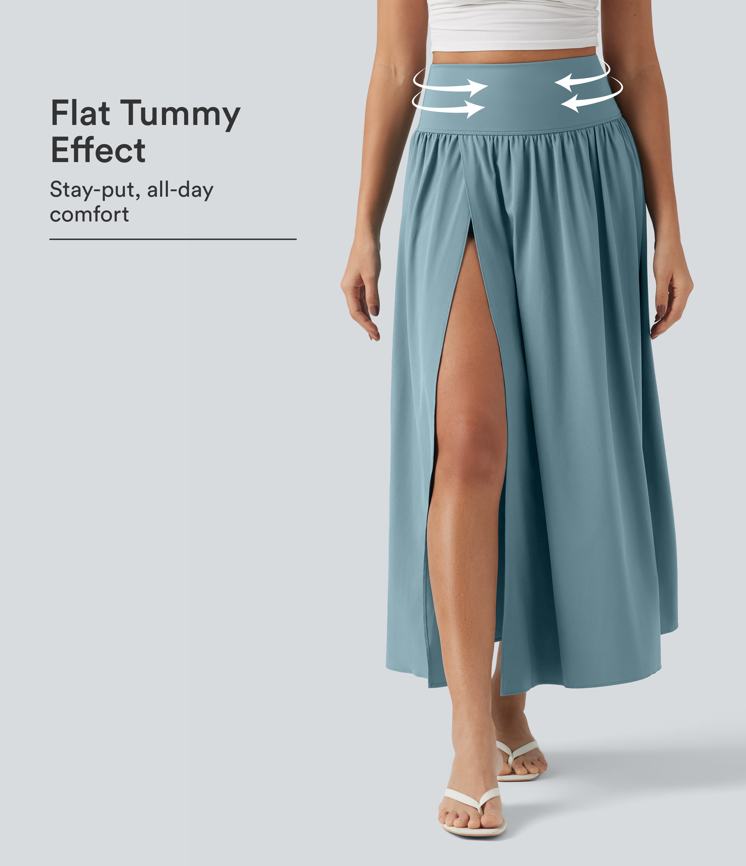Breezeful™ High Waisted Tummy Control 2-in-1 Flowy Quick Dry Maxi Skirt