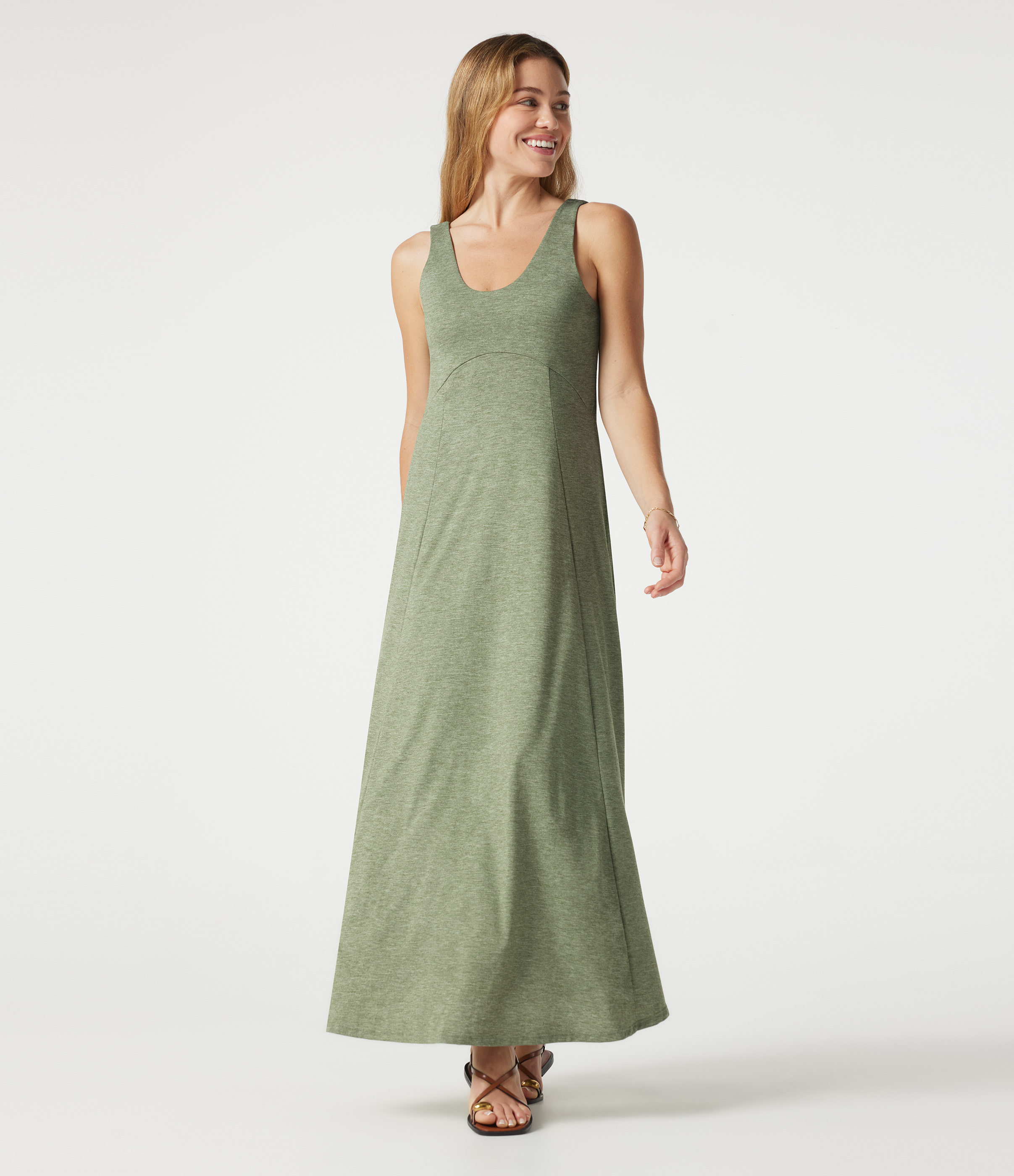 U Neck Flowy Maxi Casual Tank Dress