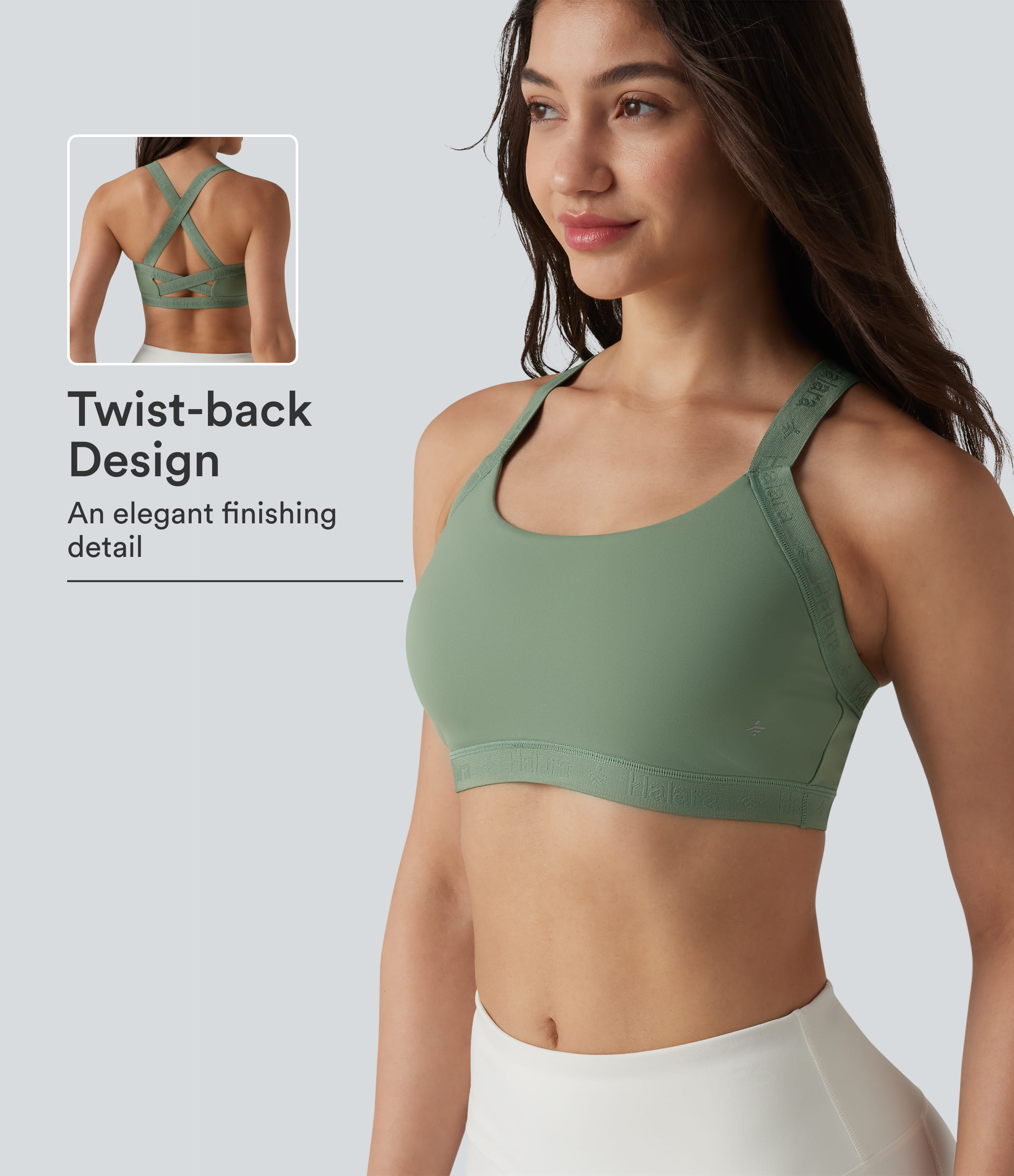 Low Supprot Built-in Bra Cool Touch Quick Dry Yoga Sports Bra-UPF50+