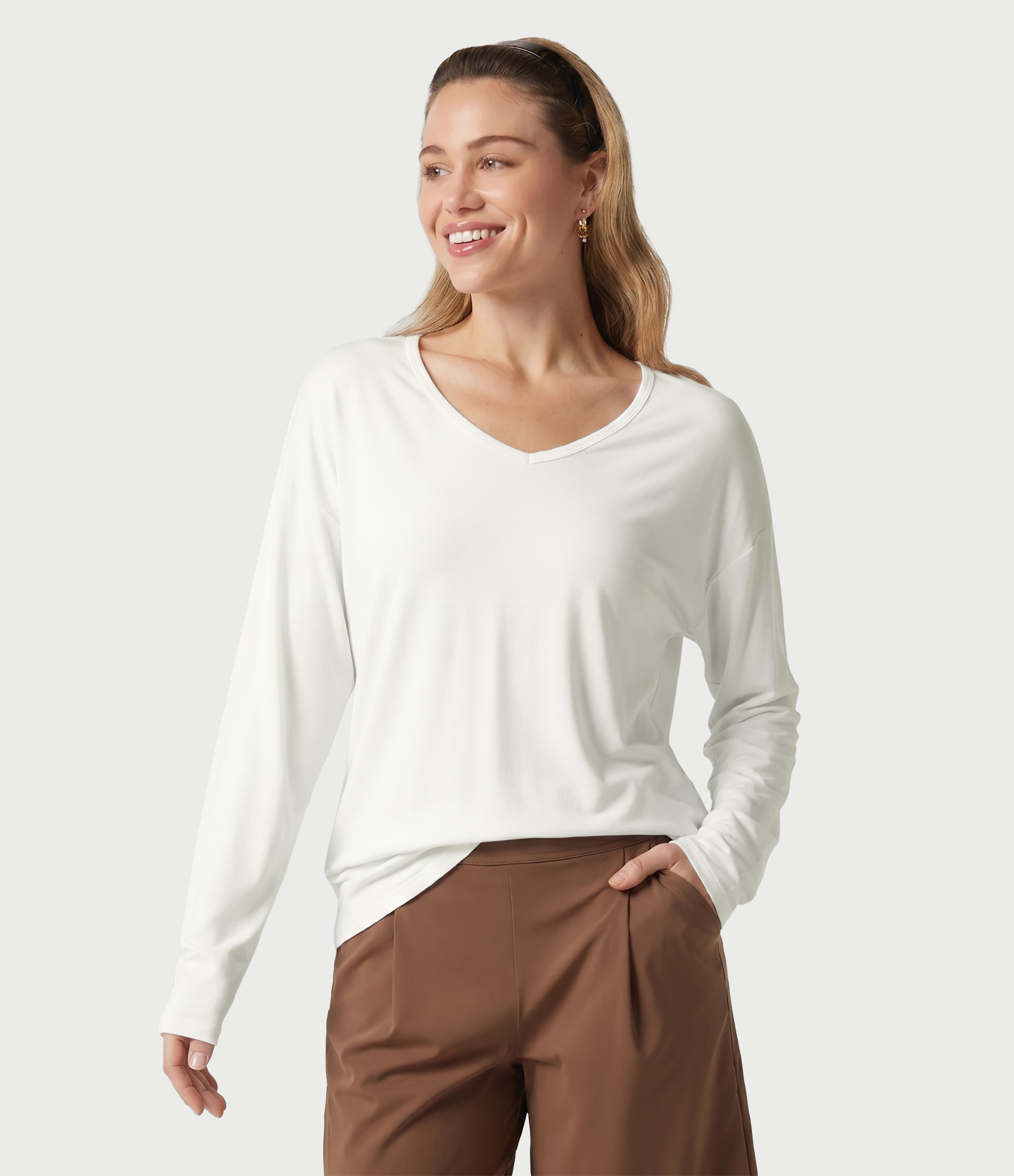 V-neck Long Sleeve Casual Top