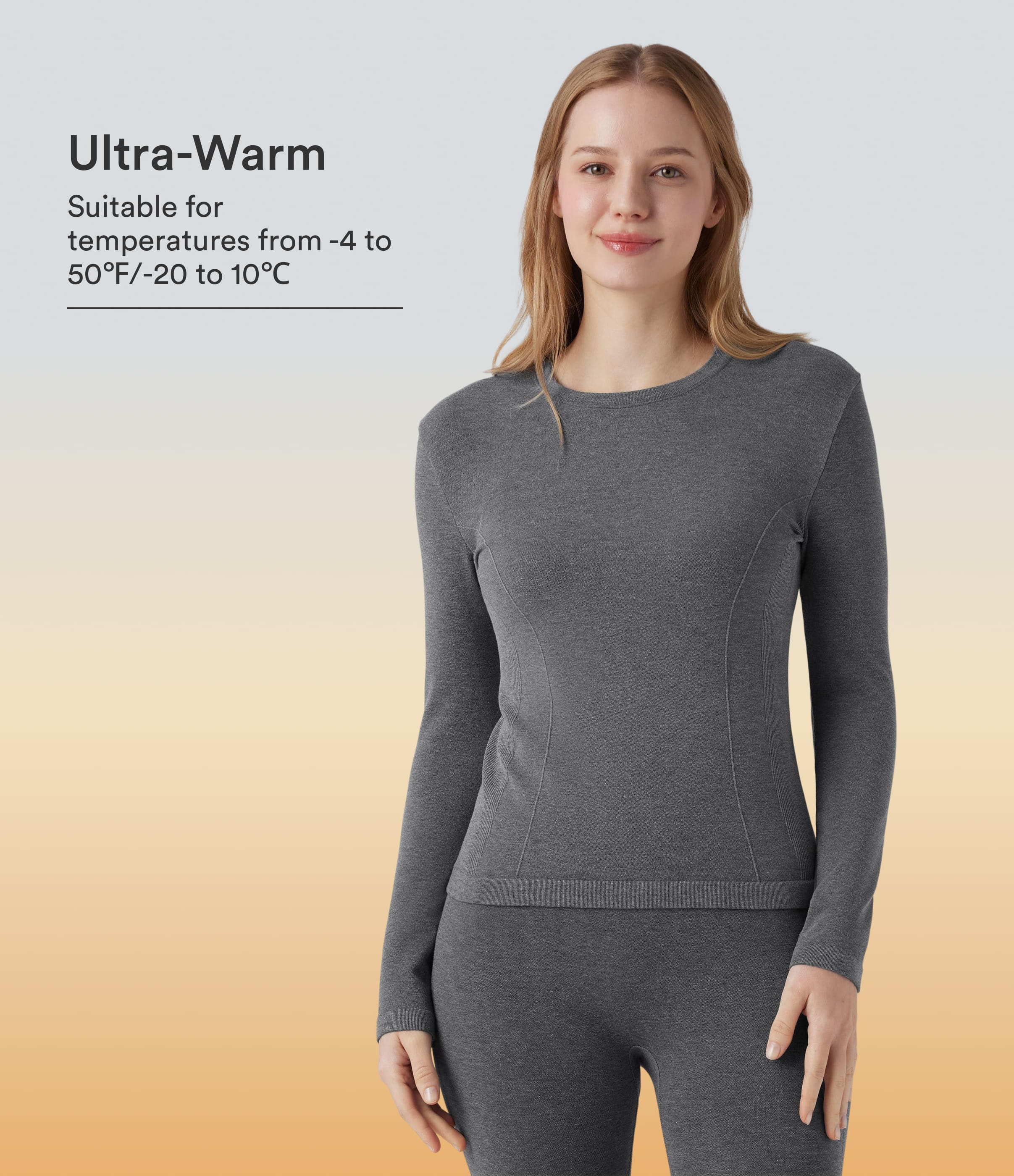 OneForm Seamless Flow Round Neck Long Sleeve Casual Warming Sports Top