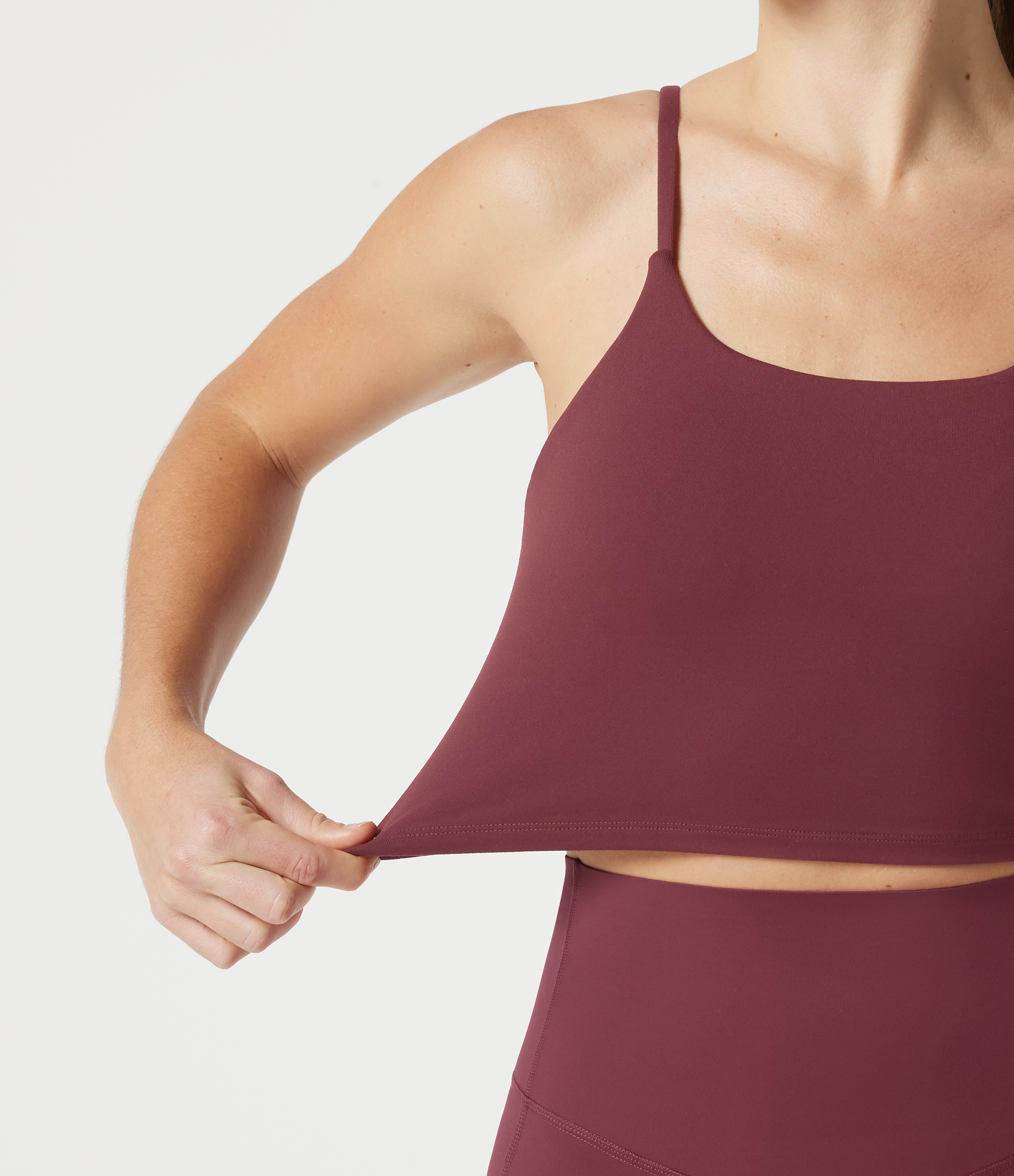 Basic Padded Workout Cropped Low Support Tank Top A-D Cups