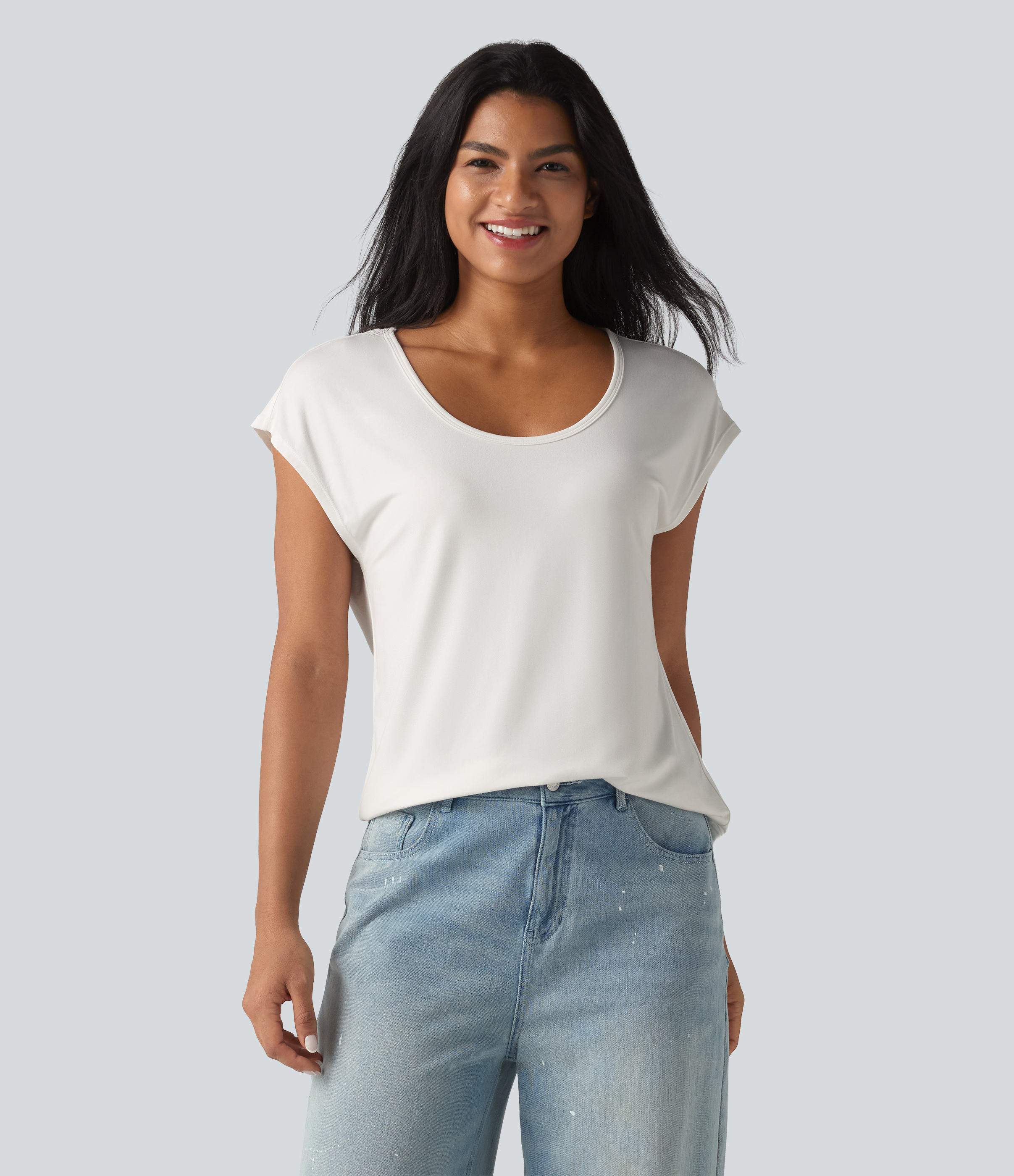 U-Neck Short Sleeve Casual T-Shirt