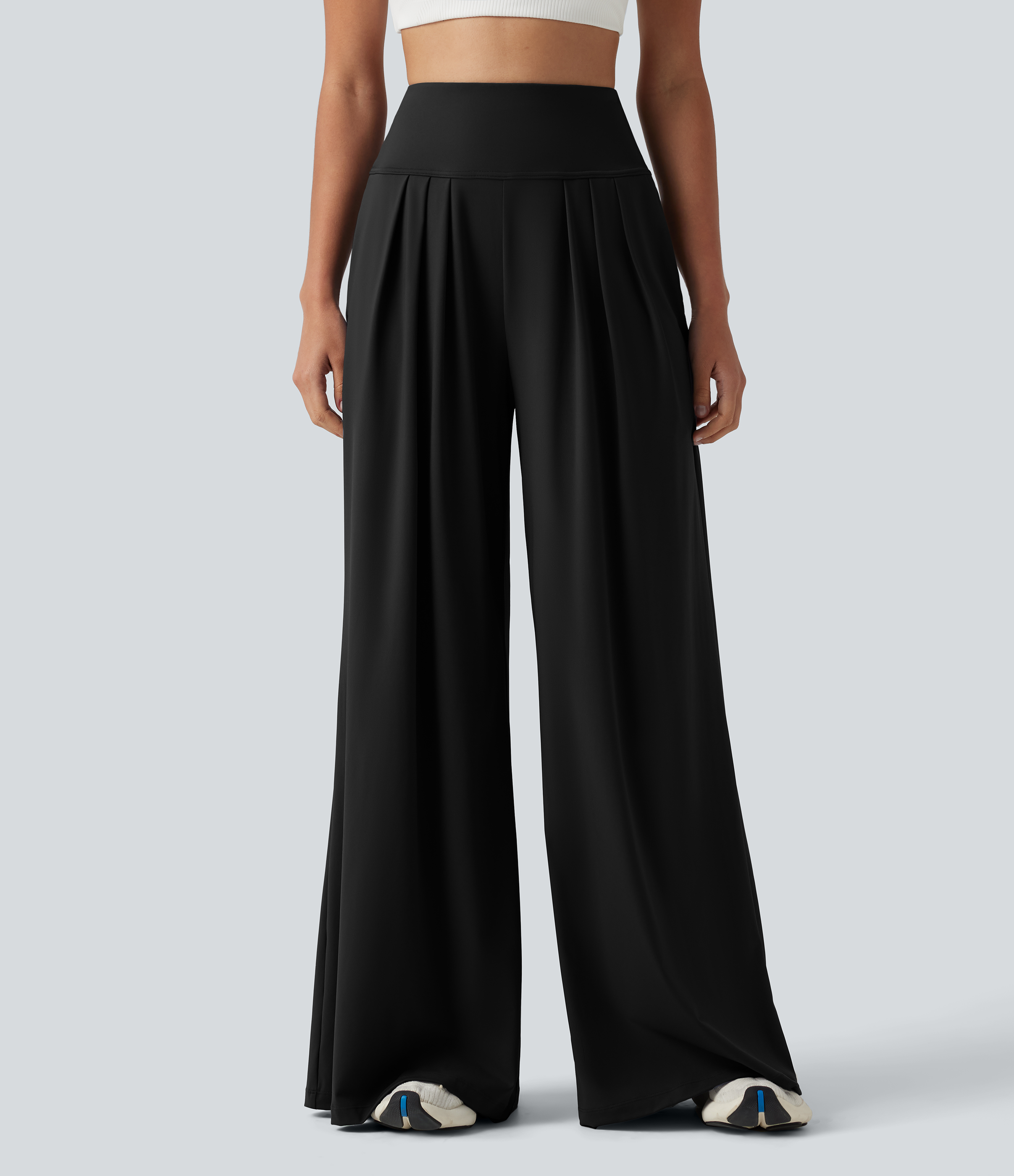 SoftlyZero™ Airy High Waisted Pleated Baggy InstantCool Yoga Pants with Pockets