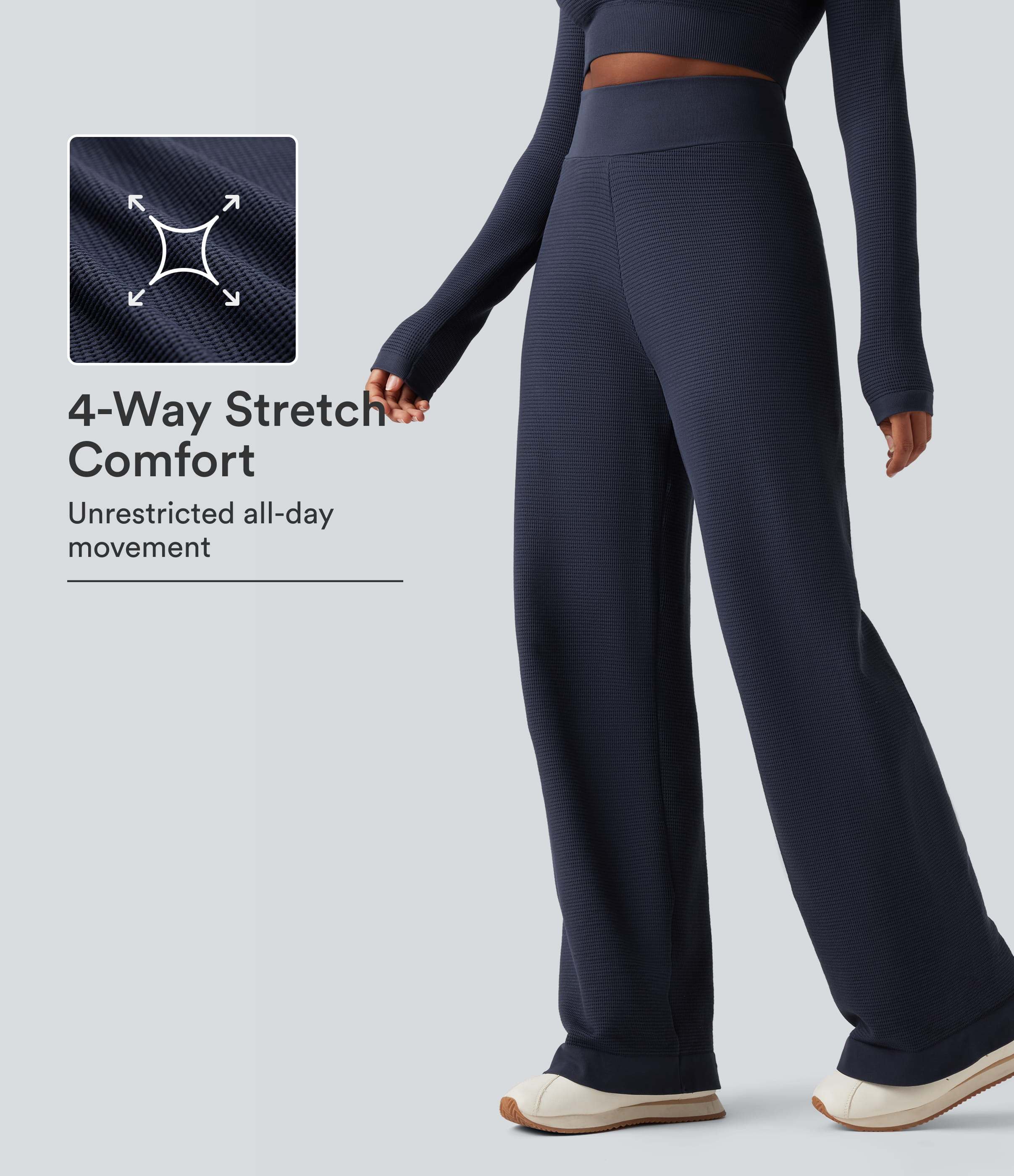 OneForm Seamless Flow Waffle High Waisted Straight Leg Yoga Pants