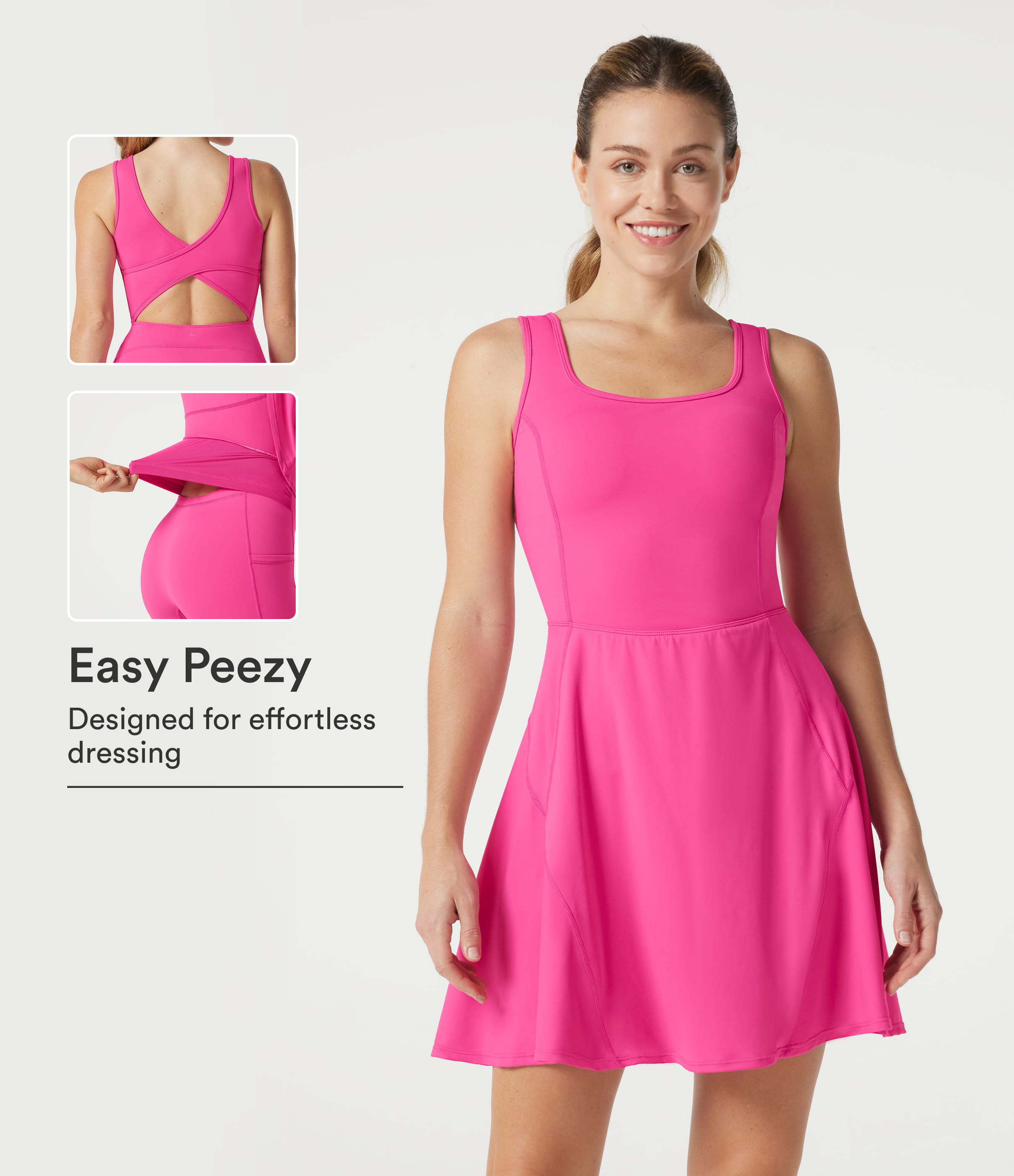 SoftlyZero™ Airy 2-in-1 Cool Touch Mini Dance Active Dress with Pockets-Easy Peezy Edition-Longer Length