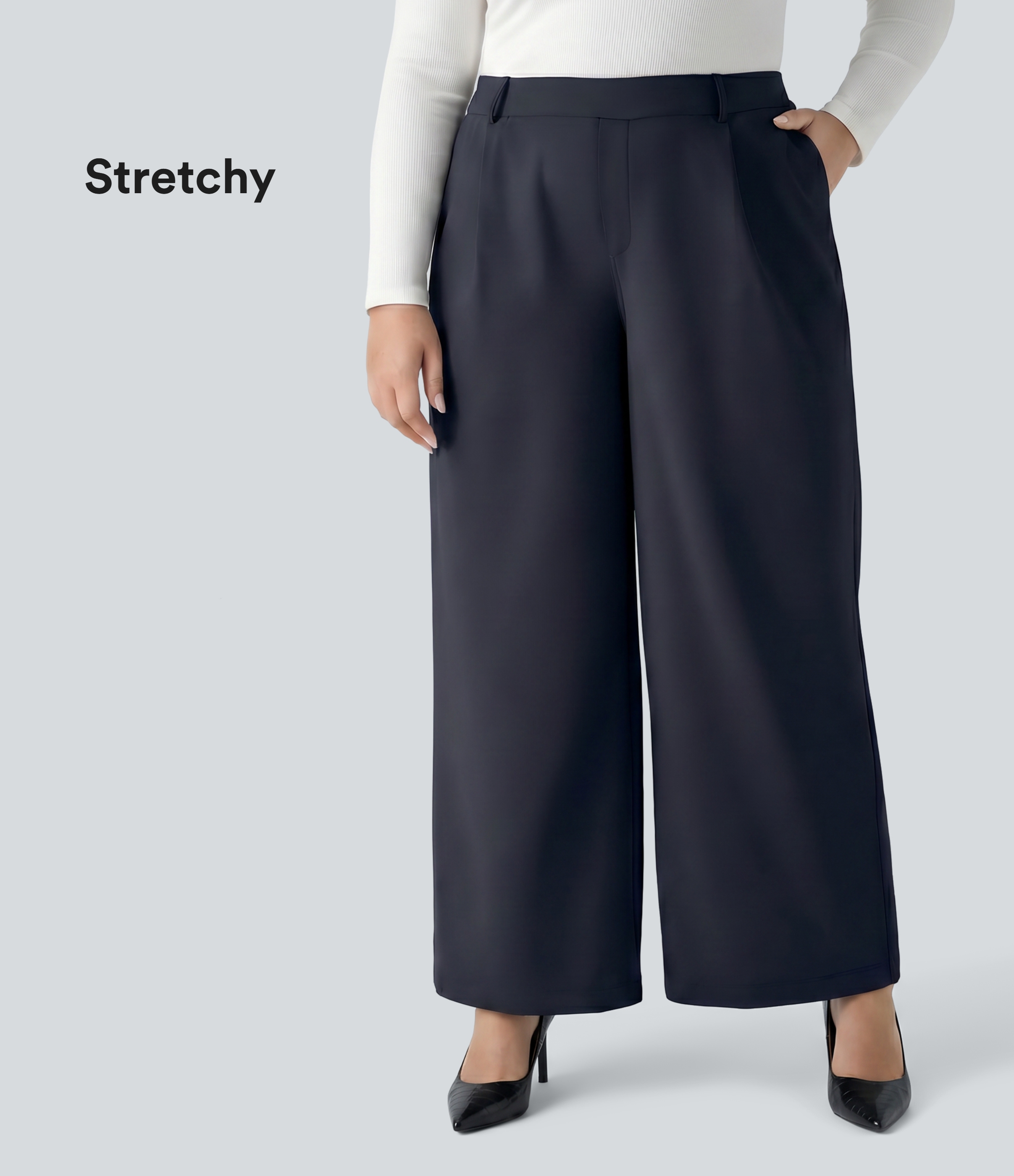 Halara Flex™ DayStretch High Waisted Pocket Straight Leg Work Plus Size Pants