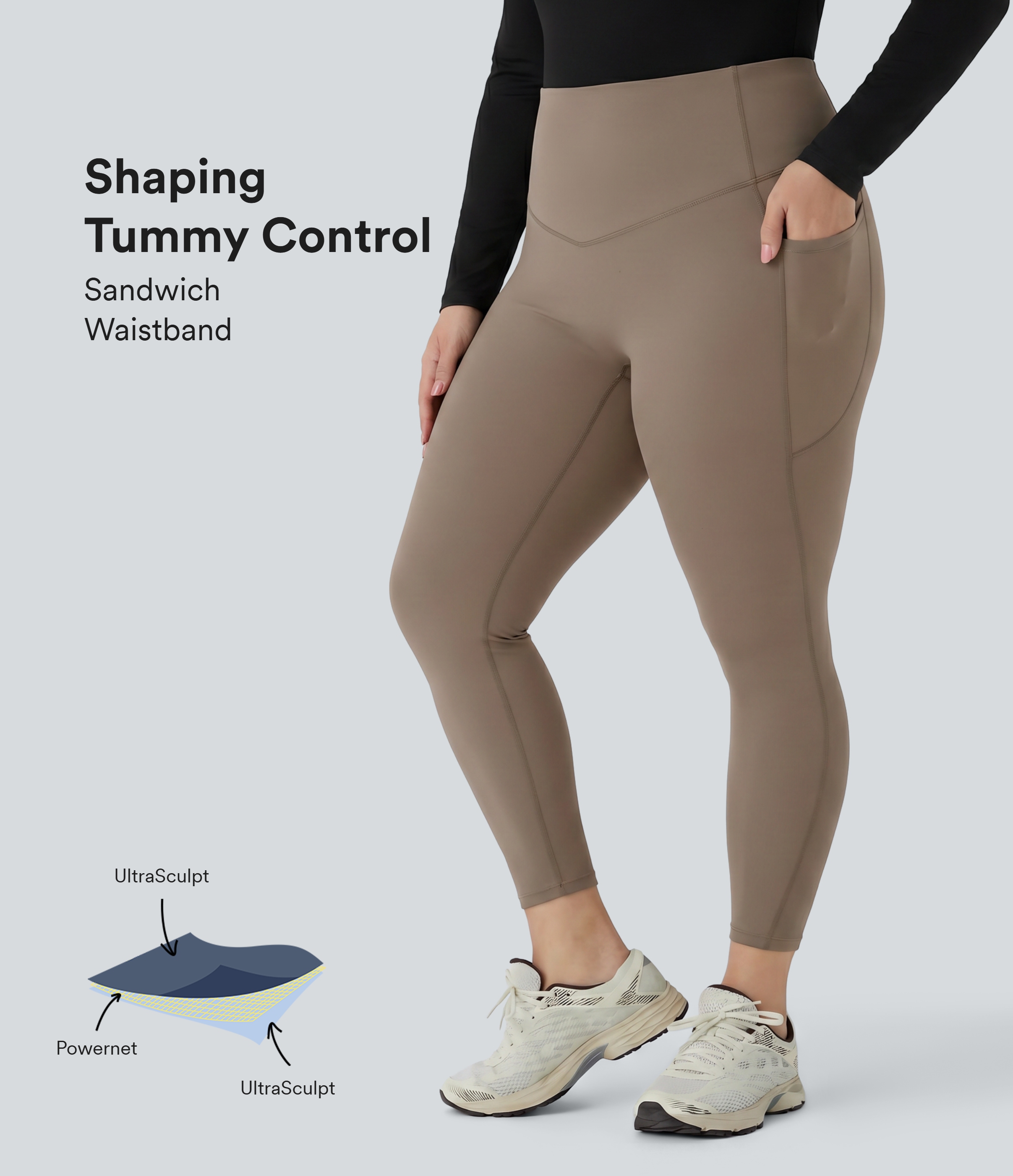 Halara UltraSculpt™ High Waisted Tummy Control Pocket Shaping Training Plus Size Leggings