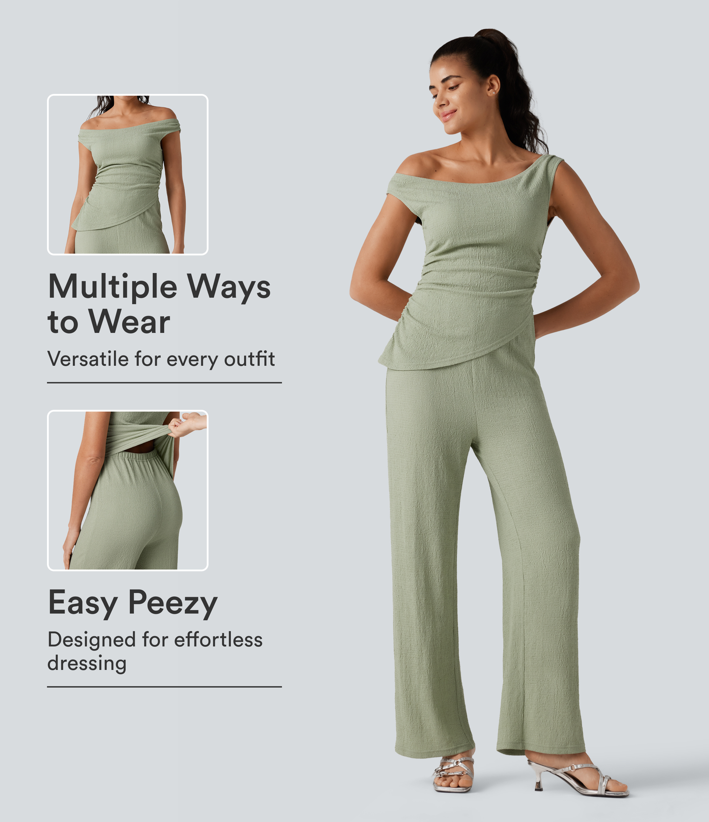 Off Shoulder Built-in Bra Casual Jumpsuit-Easy Peezy Edition