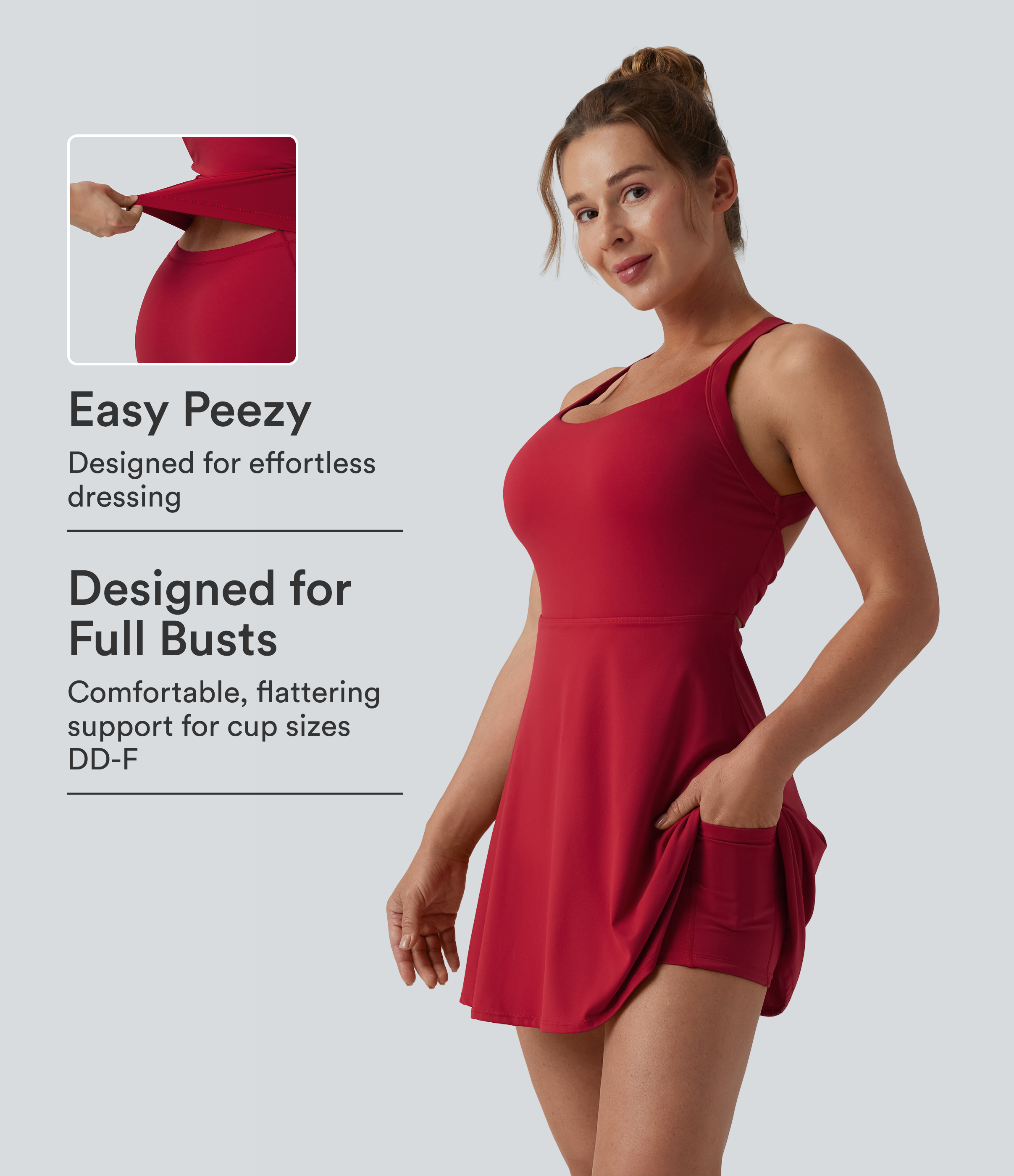 SoftlyZero™ Airy Backless Twisted Cool Touch Dance Active Dress-Easy Peezy Edition DD-F Cups