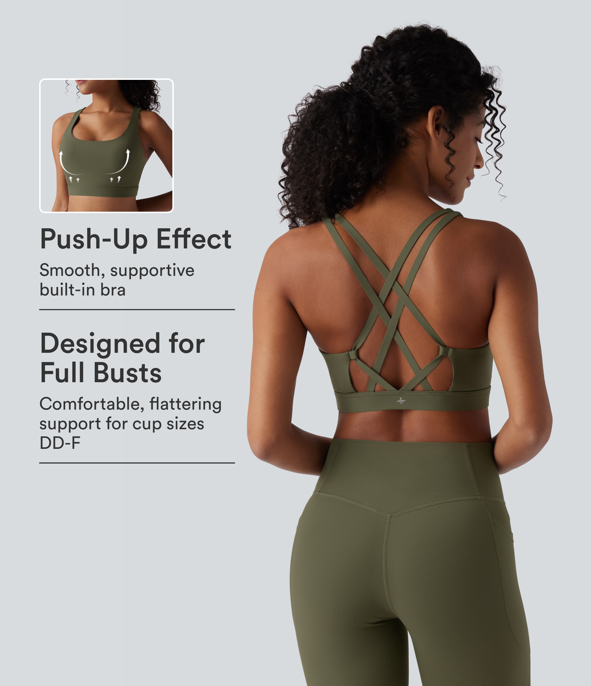 Halara UltraSculpt™ Low Support Push-Up Yoga Sports Bra DD-F Cups