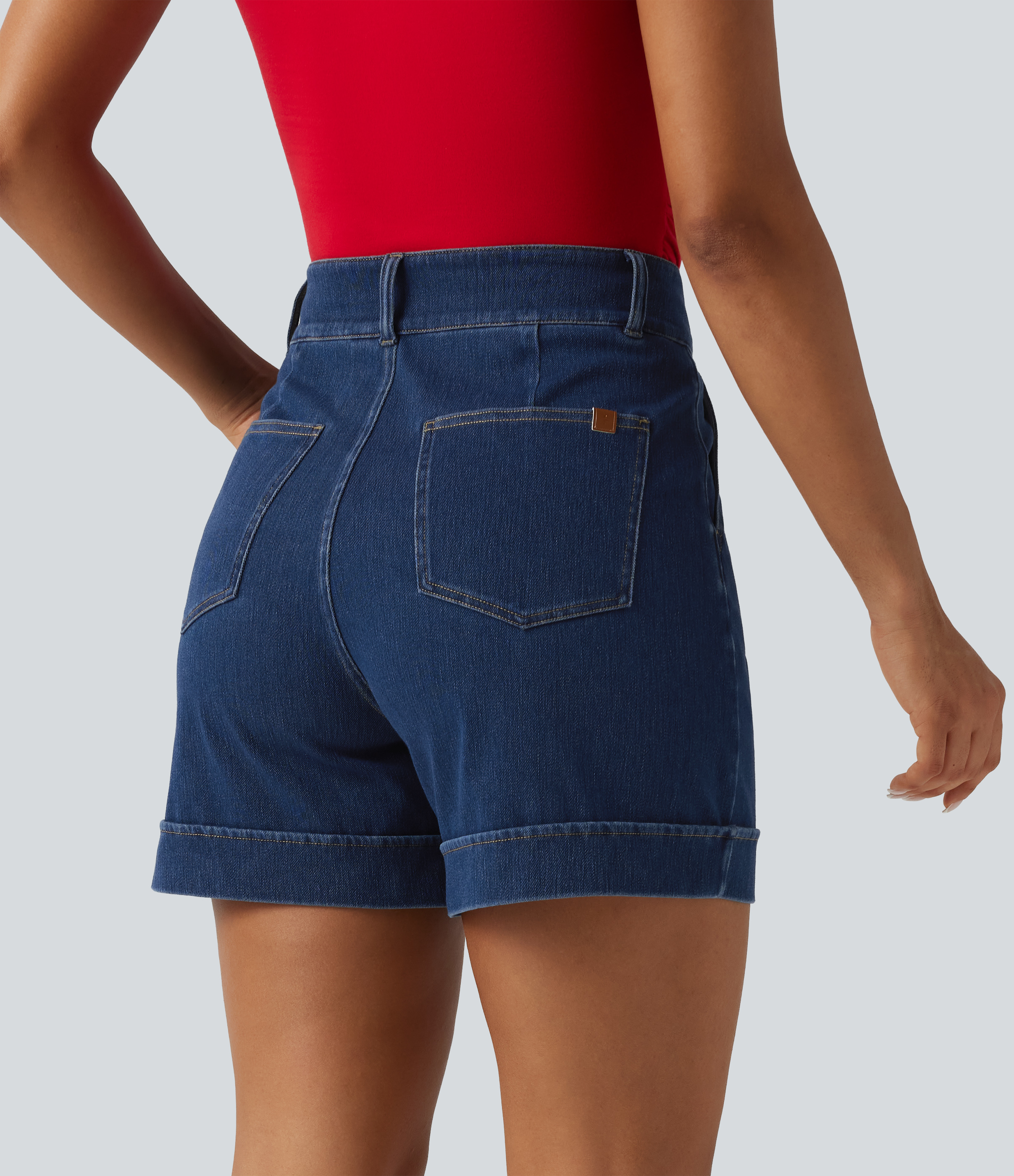 Estate Blue Denim Halara Flex™ High-Waisted Denim Casual-Shorts 5'' mit Taschen / 2