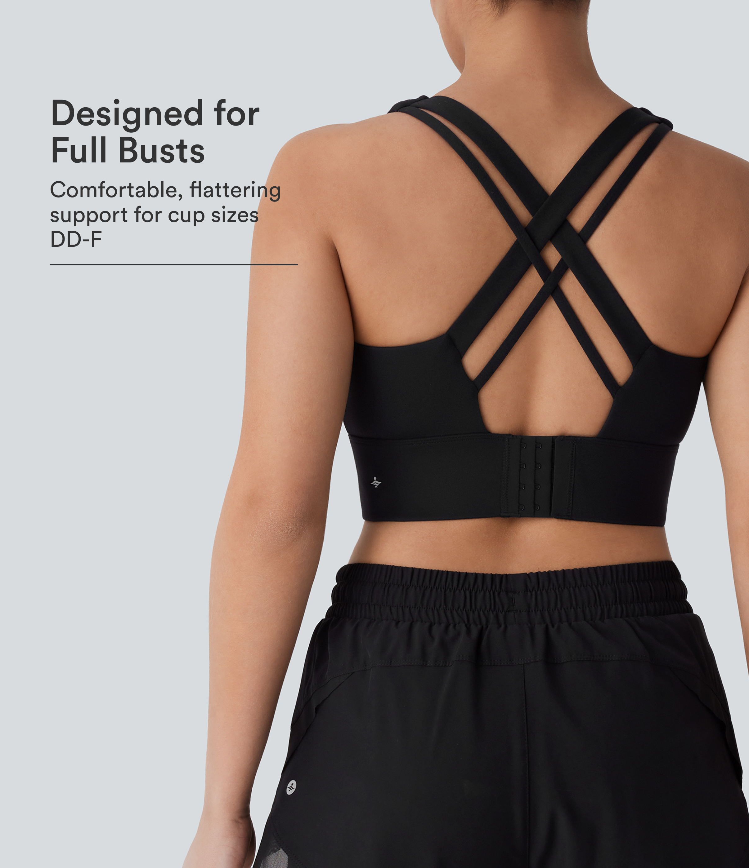 Medium Support U Neck Adjustable Hook Running Sports Bra DD-F Cups