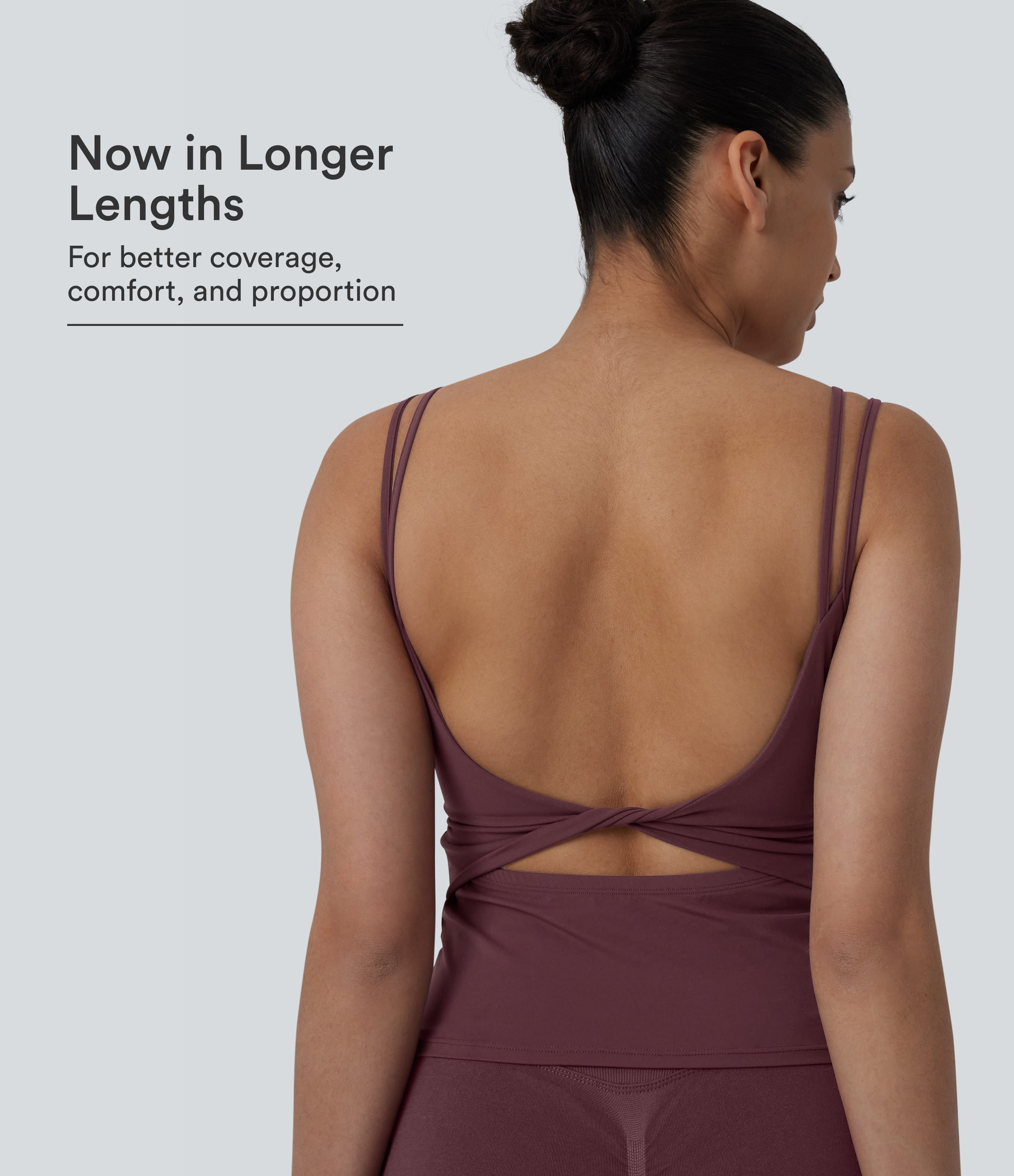 Halara UltraSculpt™ Double Straps Twisted Backless Cropped Yoga Tank Top-Longer Length