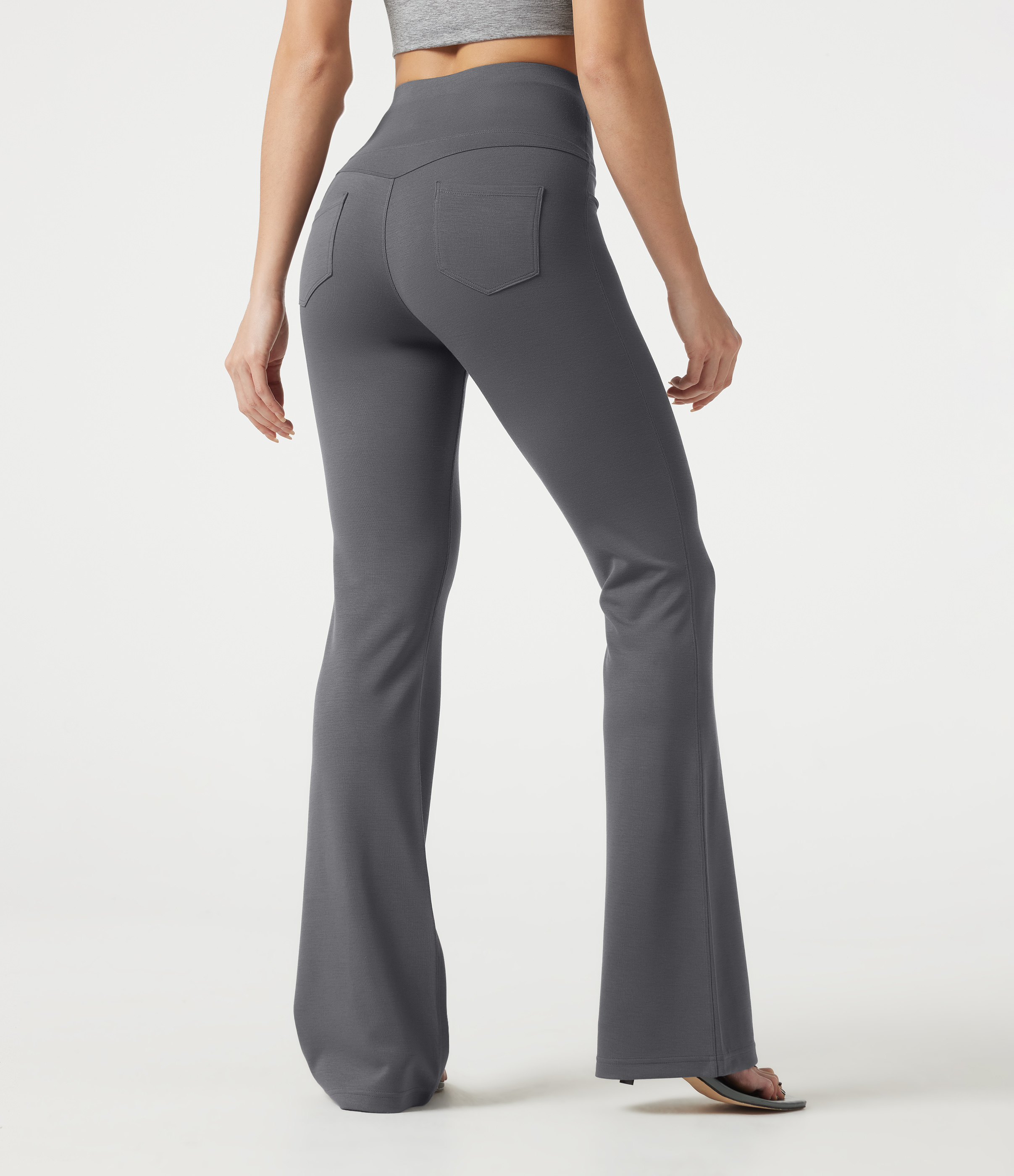 High Waisted Bootcut Casual Pants with Pockets