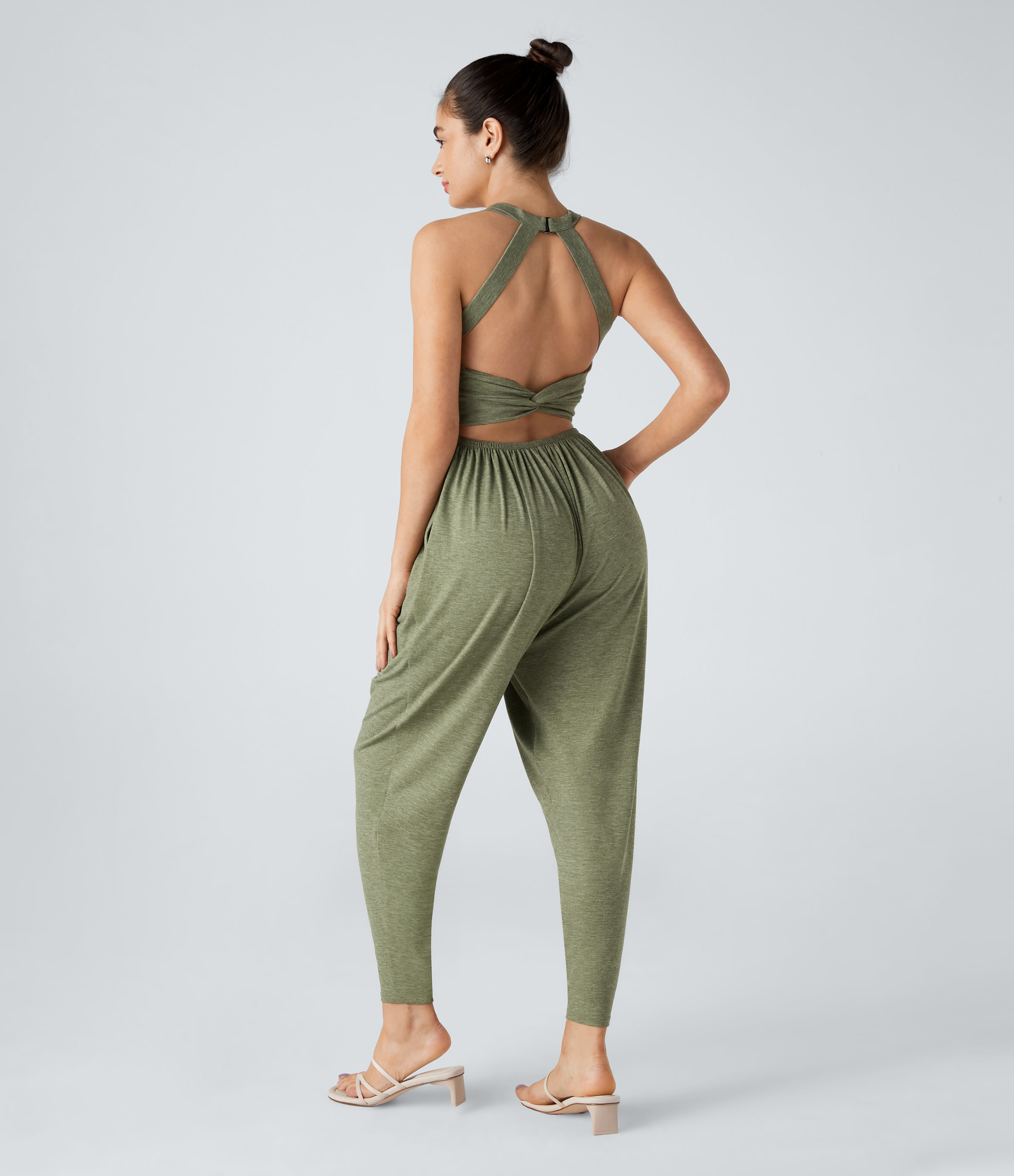 U Neck Pocket Harem Casual Jumpsuit-Easy Peezy Edition