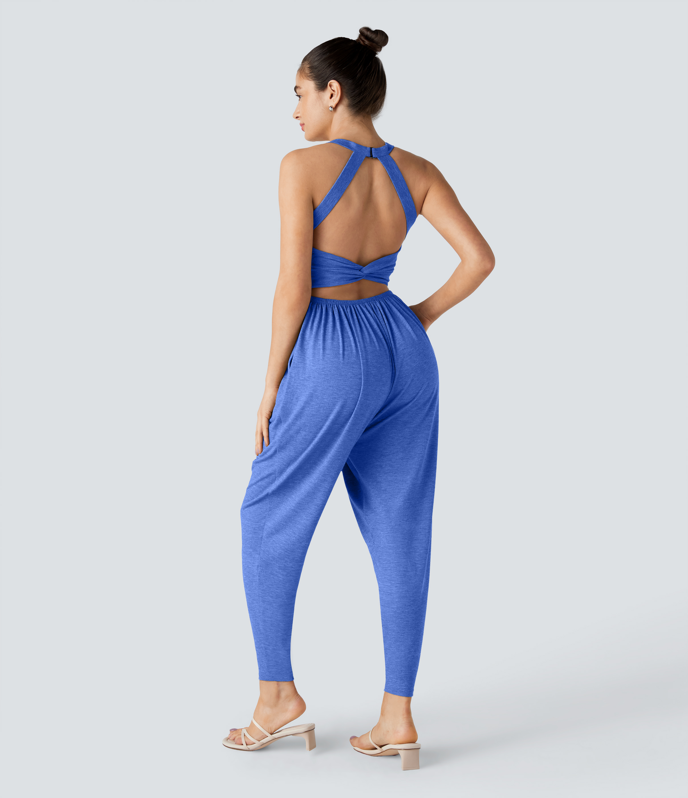 U Neck Pocket Harem Casual Jumpsuit-Easy Peezy Edition