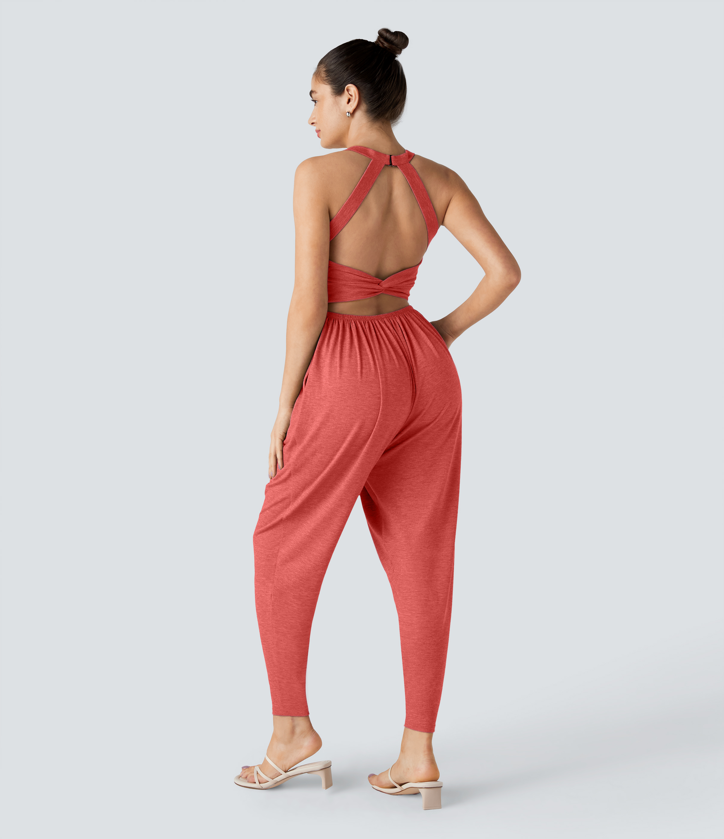 U Neck Pocket Harem Casual Jumpsuit-Easy Peezy Edition