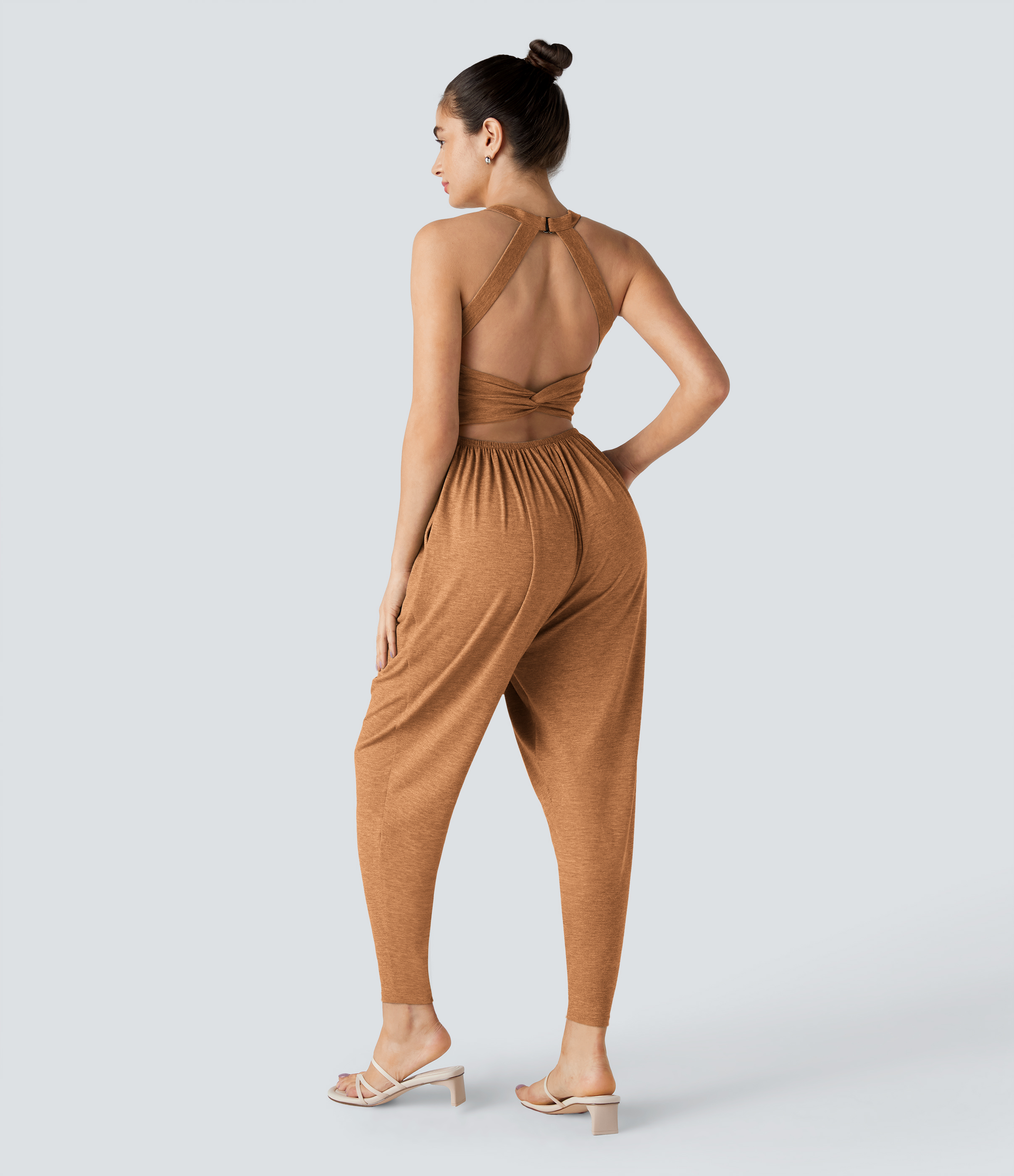 U Neck Pocket Harem Casual Jumpsuit-Easy Peezy Edition